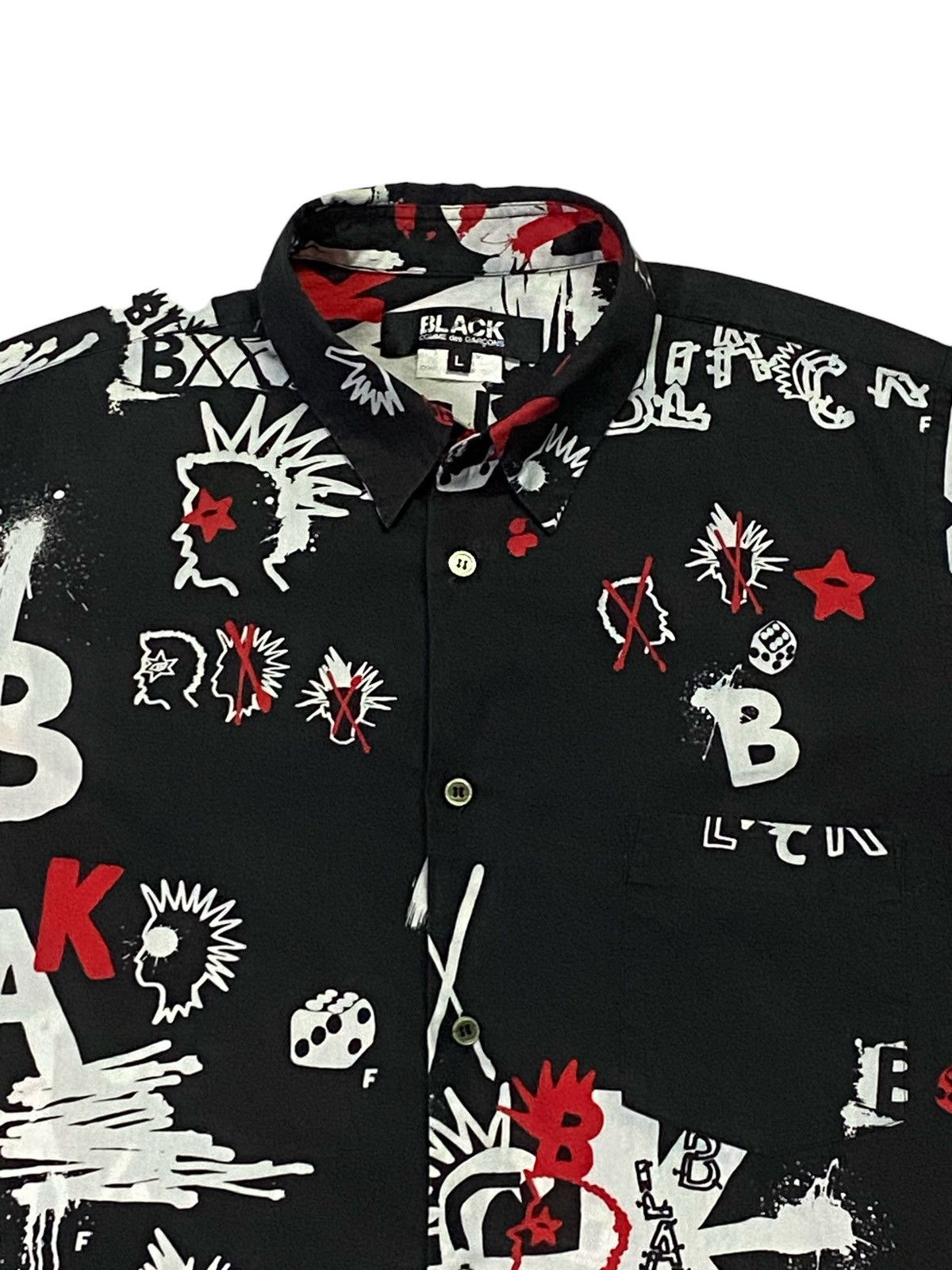 Comme des Garcons × Comme des Garcons Black Rare🔥Comme Des Garçons Black Fullprint Shirt Button Ups Size US L / EU 52-54 / 3 - 15 Thumbnail
