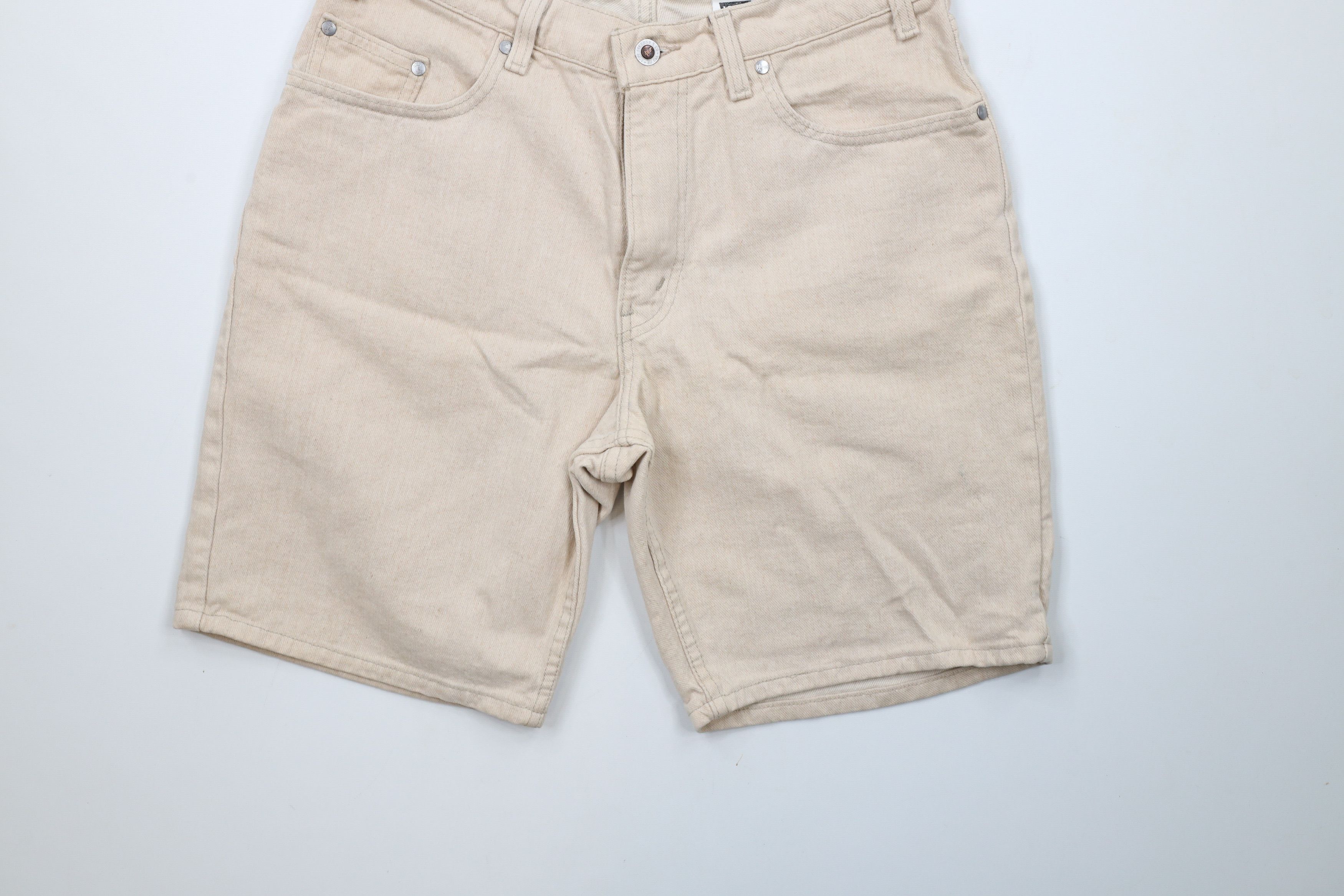 Levi's × Vintage Vintage 90s Levis Silvertab Denim Shorts Jorts Beige USA Size US 32 / EU 48 - 4 Thumbnail