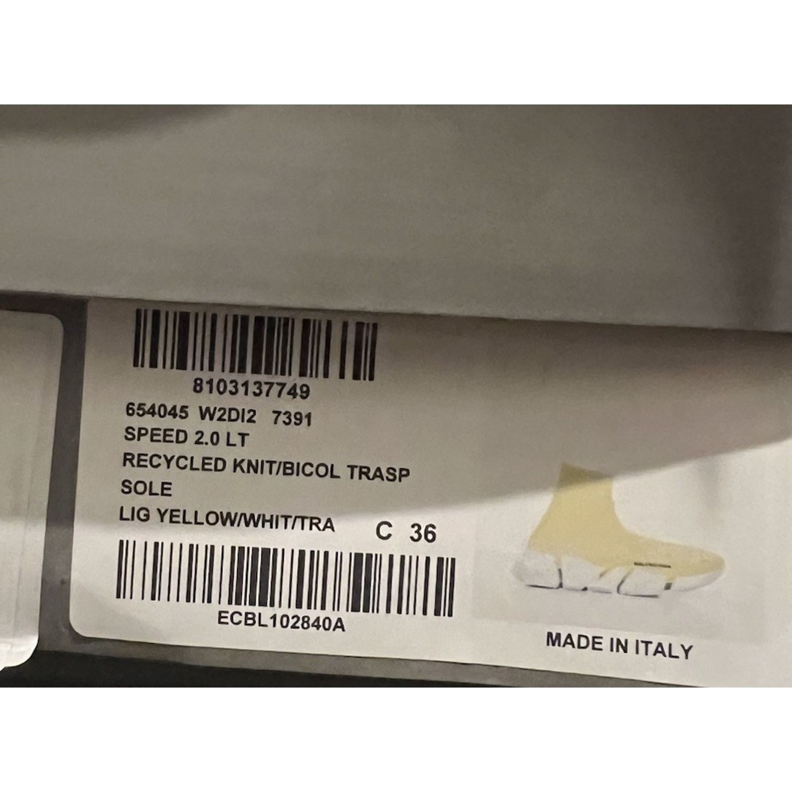 Balenciaga Size 36EU/6W - Balenciaga 2.0 Recycled Yellow Speed NEW Size US 6 / IT 36 - 8 Thumbnail