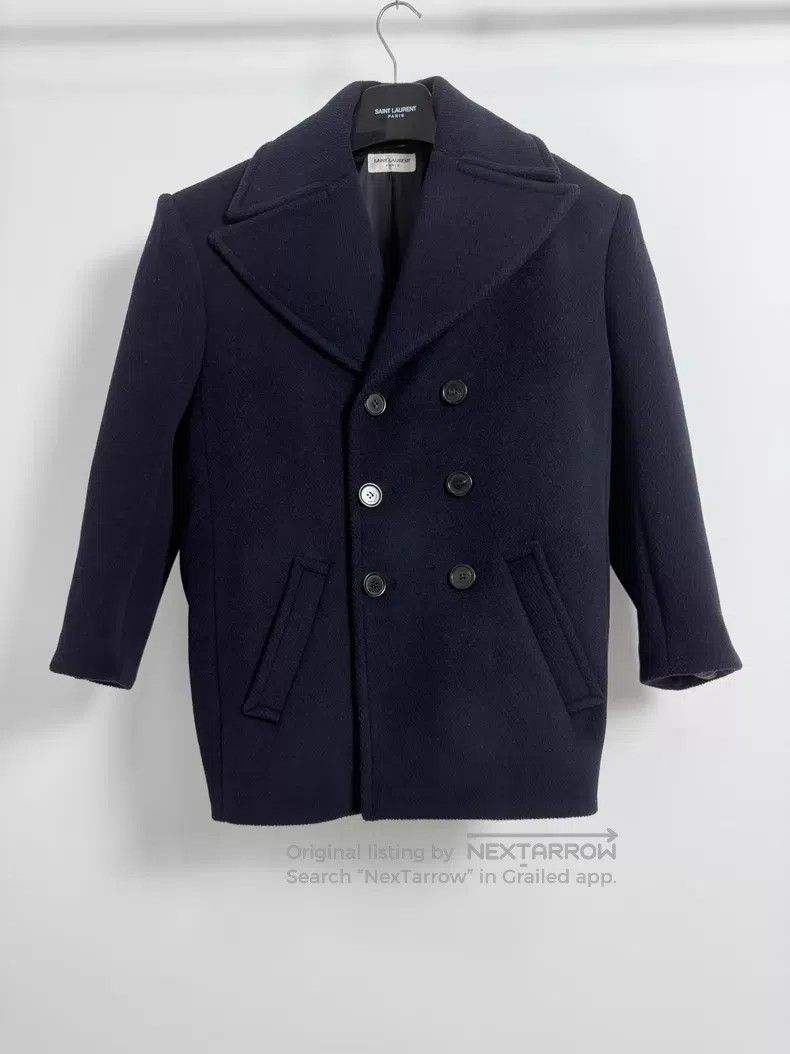 Saint Laurent Paris Saint Laurent Paris Double Breasted Dark Navy Wool Coat i Size XS / US 0-2 / IT 36-38 - 1 Thumbnail