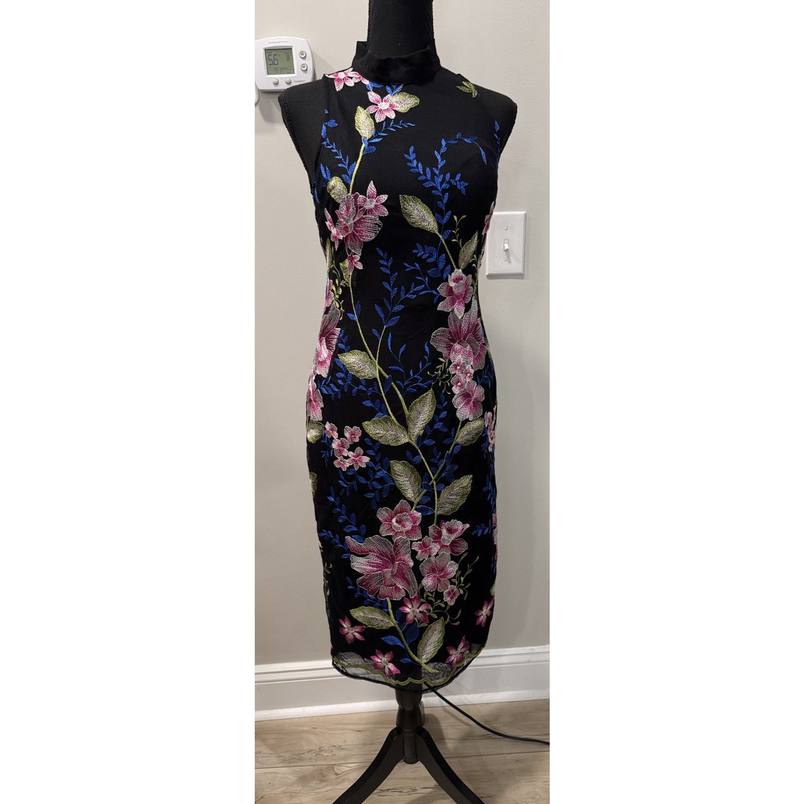 Nicole Miller Whimsigoth Cottagecore Nicole Miller Floral Dress Black 2 Size XS / US 0-2 / IT 36-38 - 1 Thumbnail