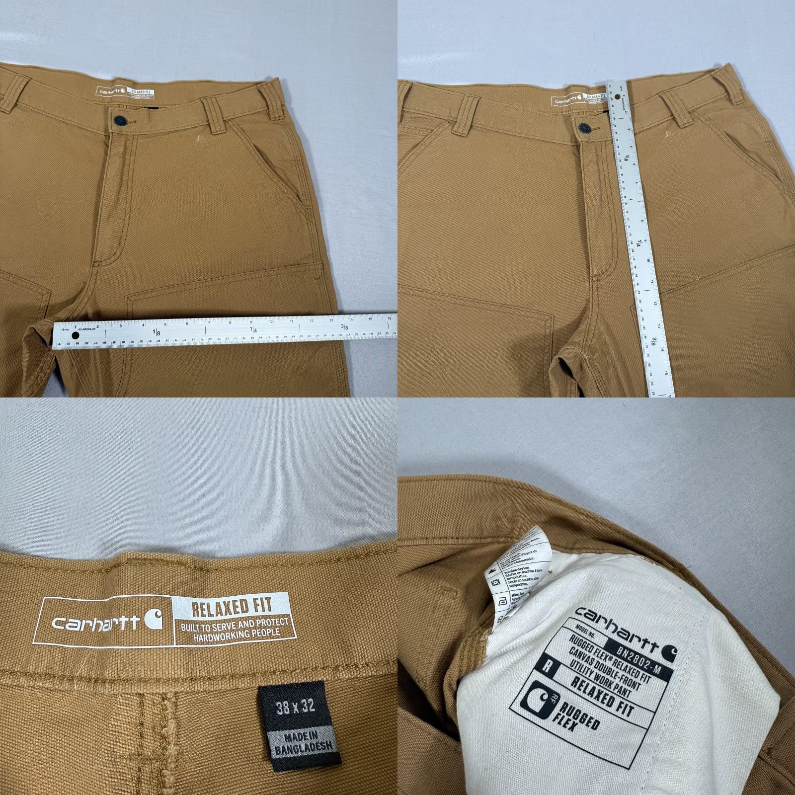Carhartt Carhartt Rugged Flex Pants Mens 38x32 Brown Canvas Double-Knee Utility Work Pants Carpenter Straight Leg Relaxed Fit Casual, Workwear Mens Brown 38x32 Size US 38 / EU 54 - 8 Thumbnail