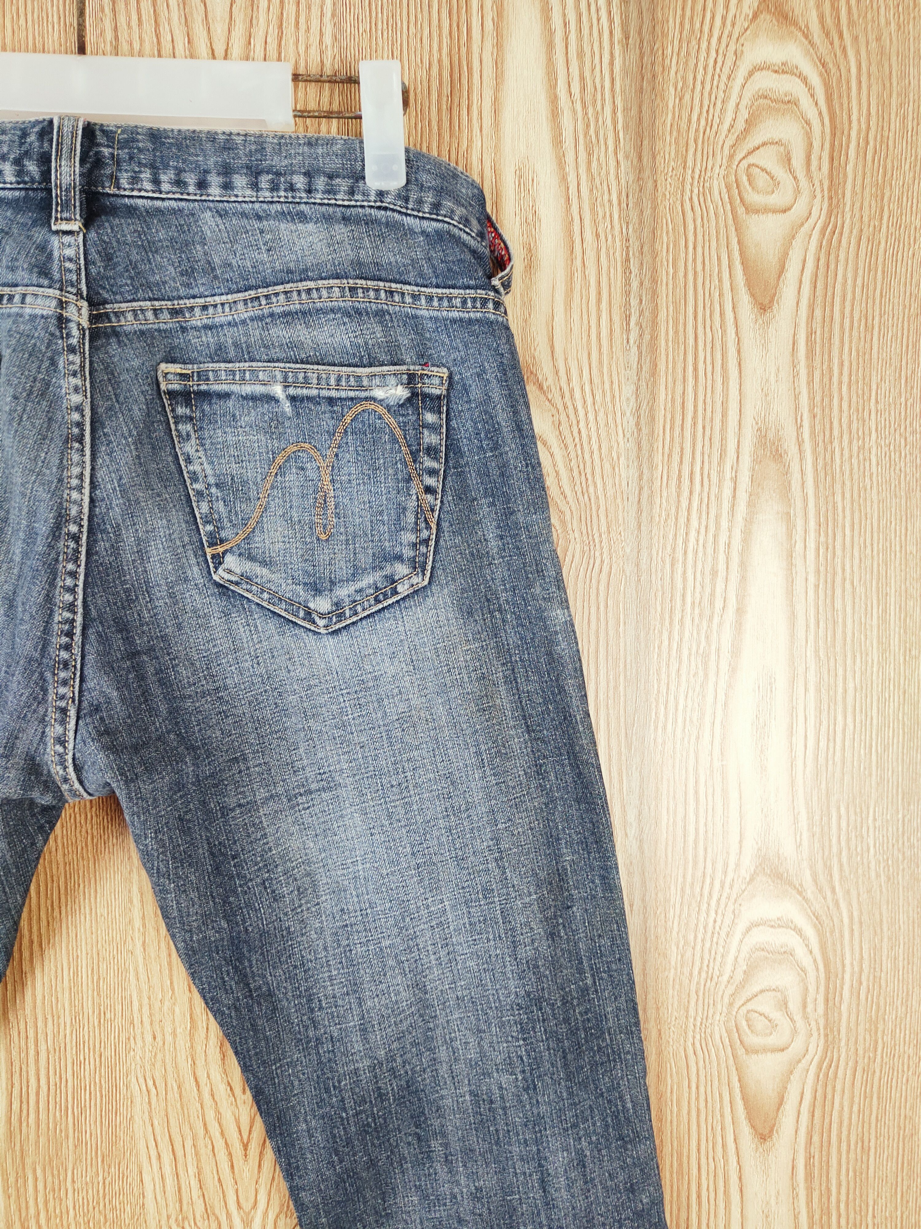 Japanese Brand × Vintage Vintage 💥 Blaze Dark Blue Distressed Ripped Jeans Size 33" - 11 Thumbnail