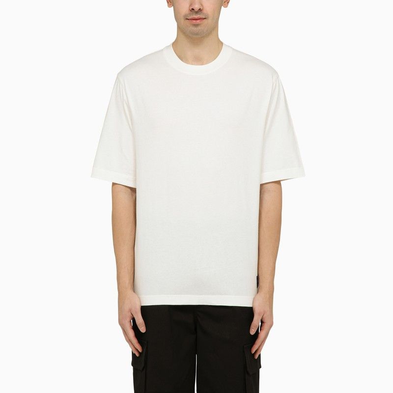 image of Burberry White Crewneck T-Shirt In Cotton, Men's (Size Small)