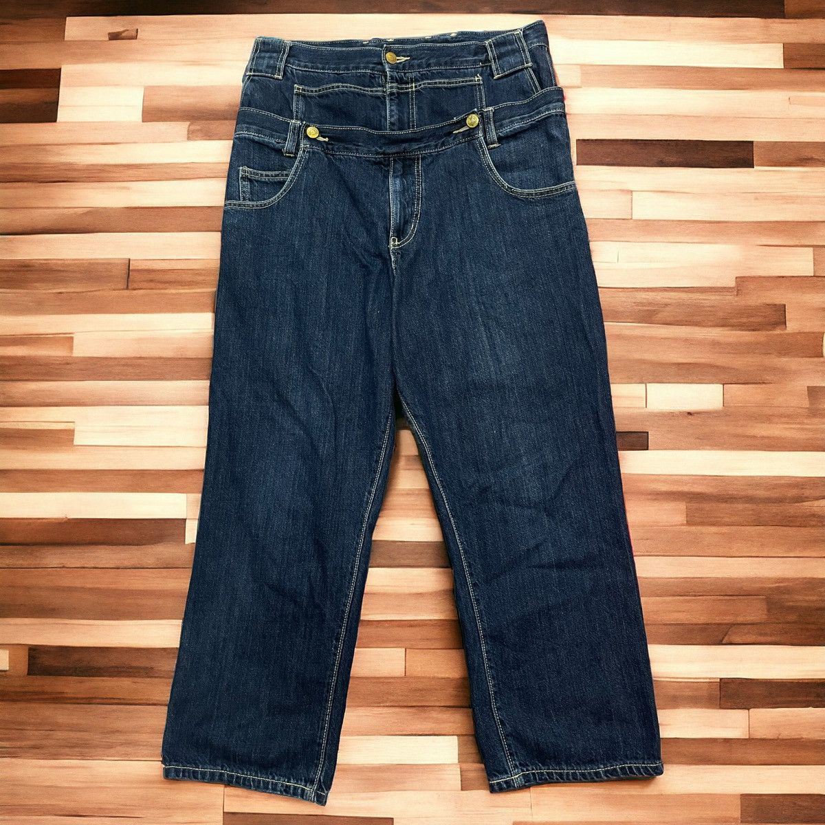 Issey Miyake × mercibeaucoup Issey Miyake Mercibeaucoup Double Waist Jeans Size US 32 / EU 48 - 1 Thumbnail