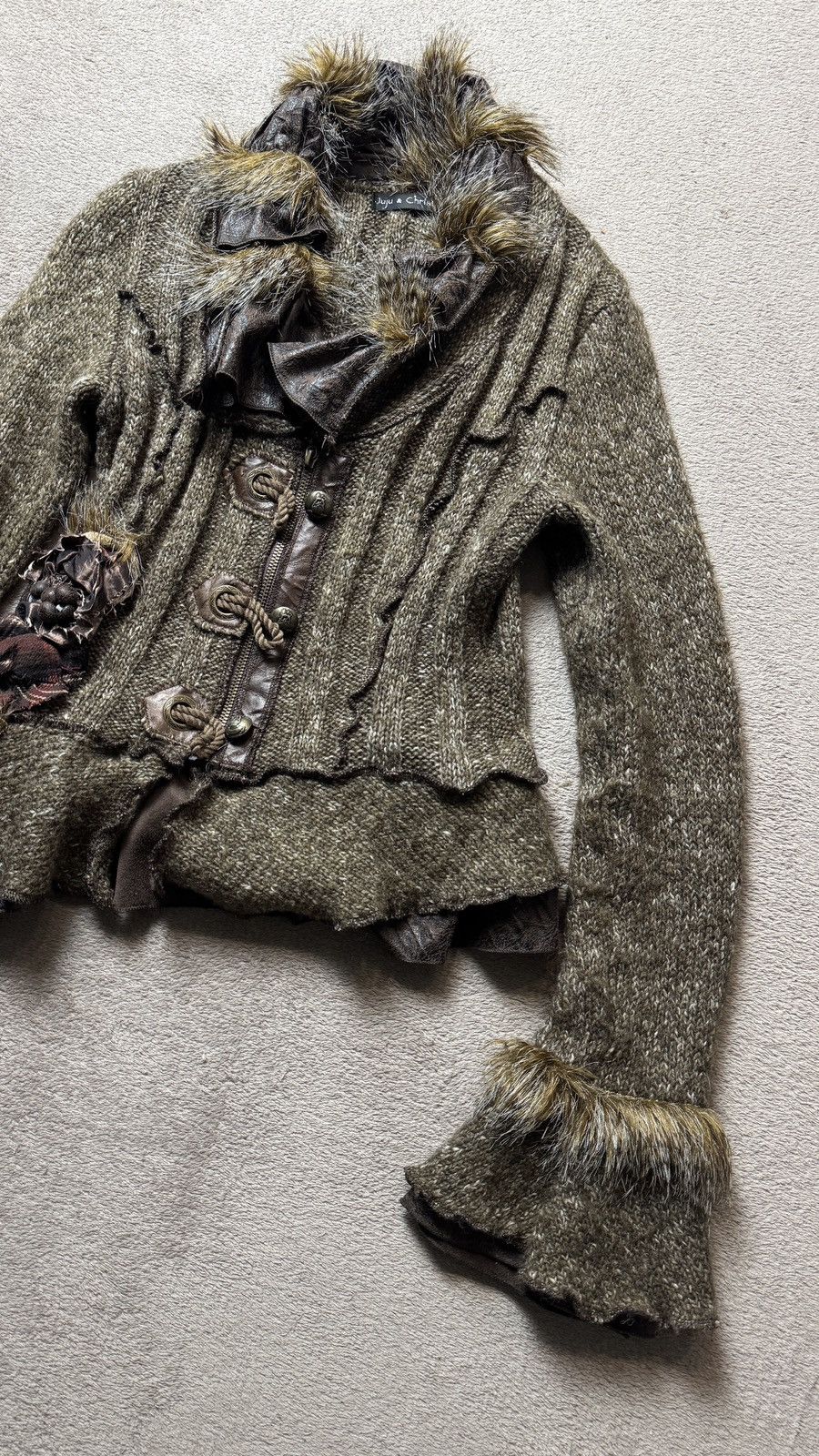 Le Grande Bleu (L.G.B.) Y2K Faux Fur Wool Jacket balenciaga cdg boho Steampunk LGB Size M / US 6-8 / IT 42-44 - 4 Thumbnail