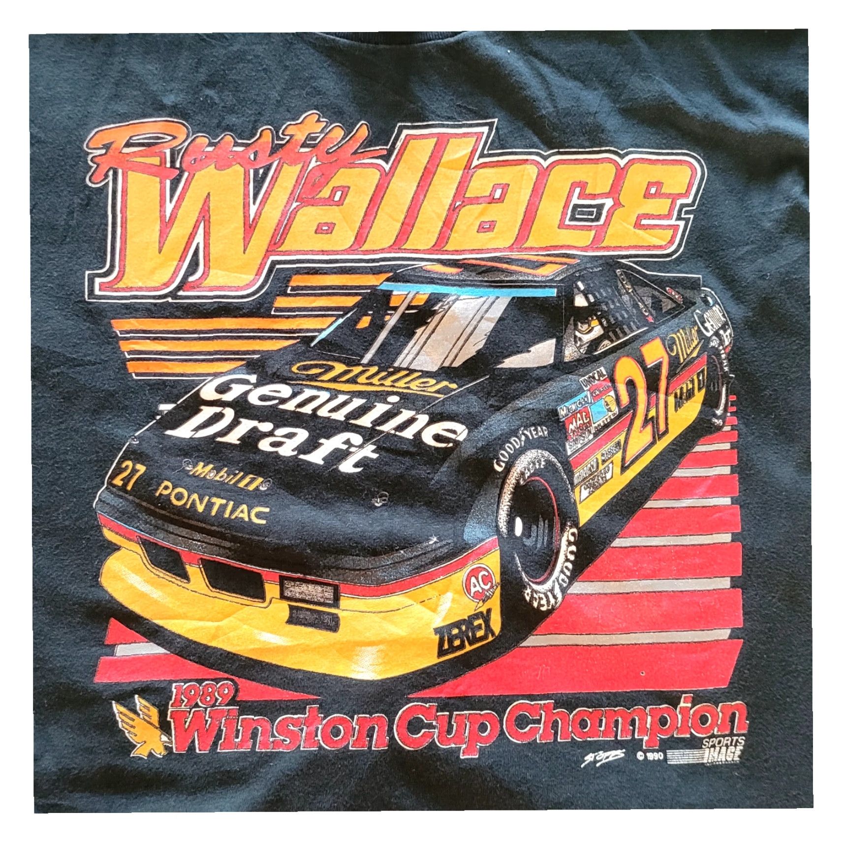 Champion Rusty Wallace Vintage NASCAR T-shirt XL Black Oneita Power-T 100% Cotton Winston Cup Champion Graphic Pre-Owned Mens Size US XL / EU 56 / 4 - 4 Thumbnail