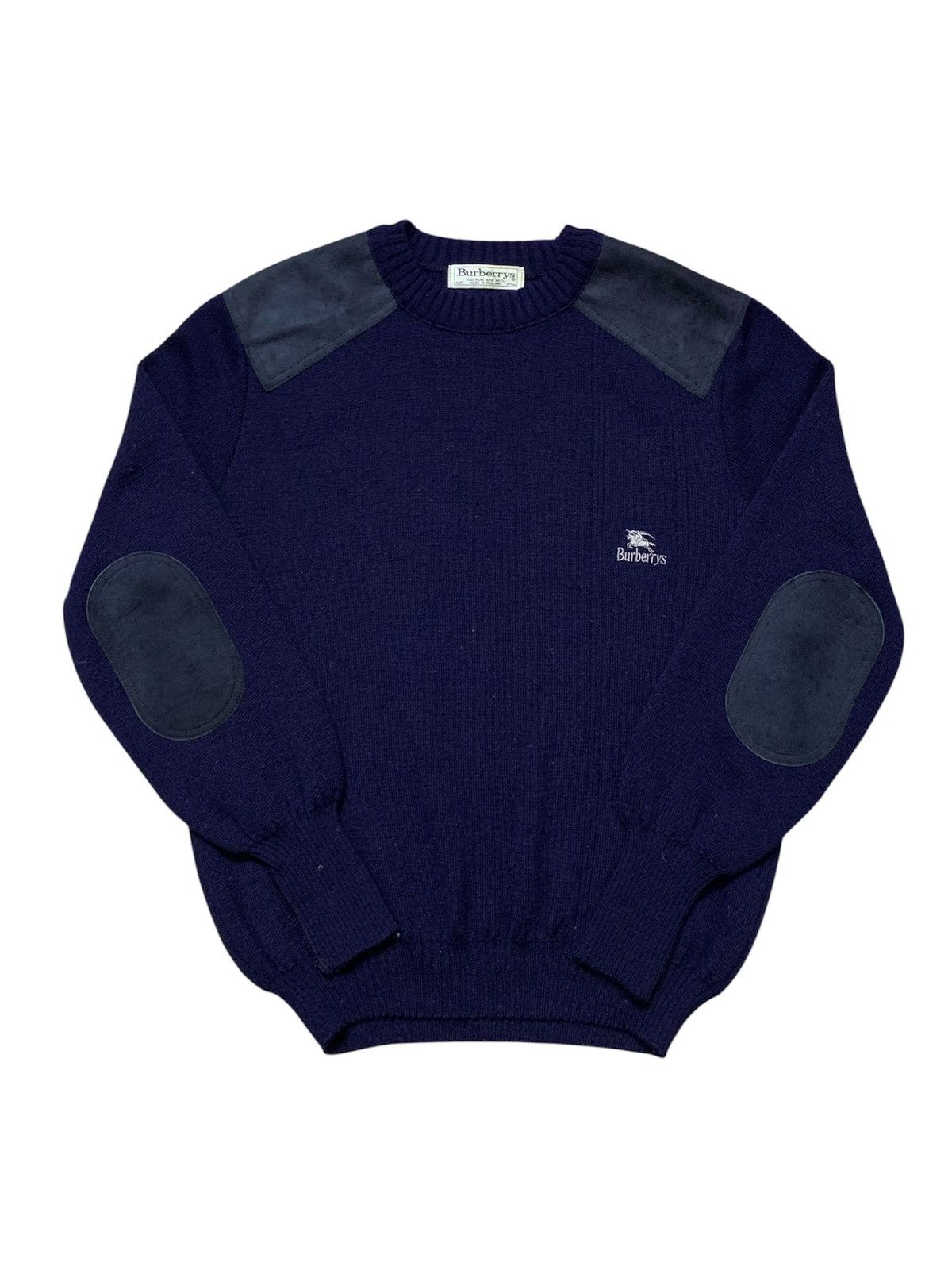 Burberry Prorsum Vintage 80’s Burberrys Knit Jumper Navy Size US M / EU 48-50 / 2 - 1 Thumbnail