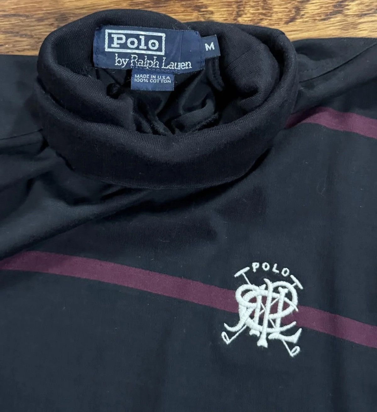 Polo Ralph Lauren Vintage Polo Ralph Lauren Scribble Striped Turtleneck Medium Size US M / EU 48-50 / 2 - 2 Thumbnail