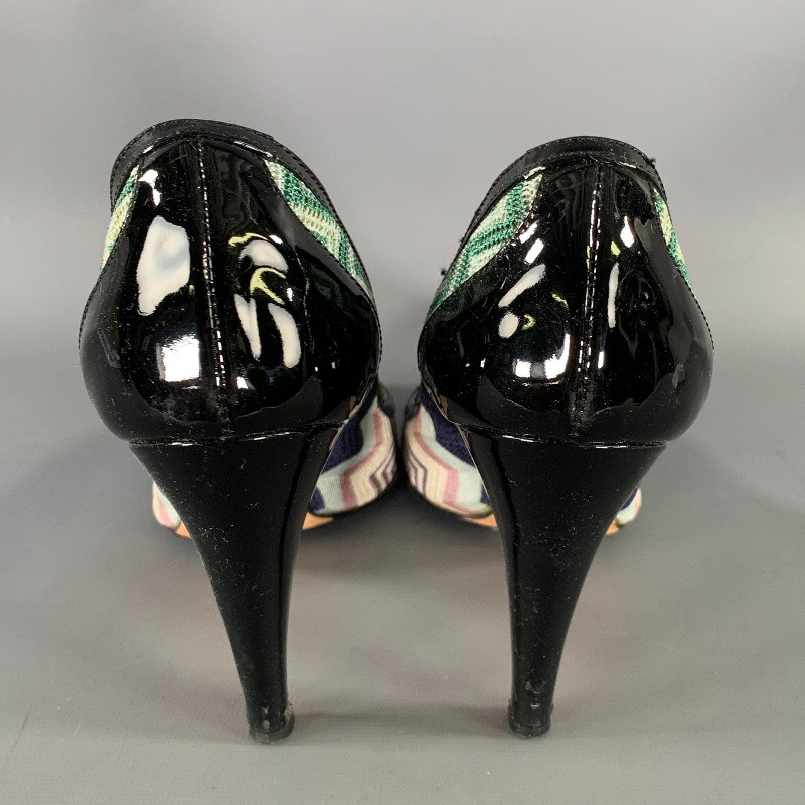 Missoni MISSONI Size 7.5 Purple Green Chevron Pumps Size US 7.5 / IT 37.5 - 3 Thumbnail