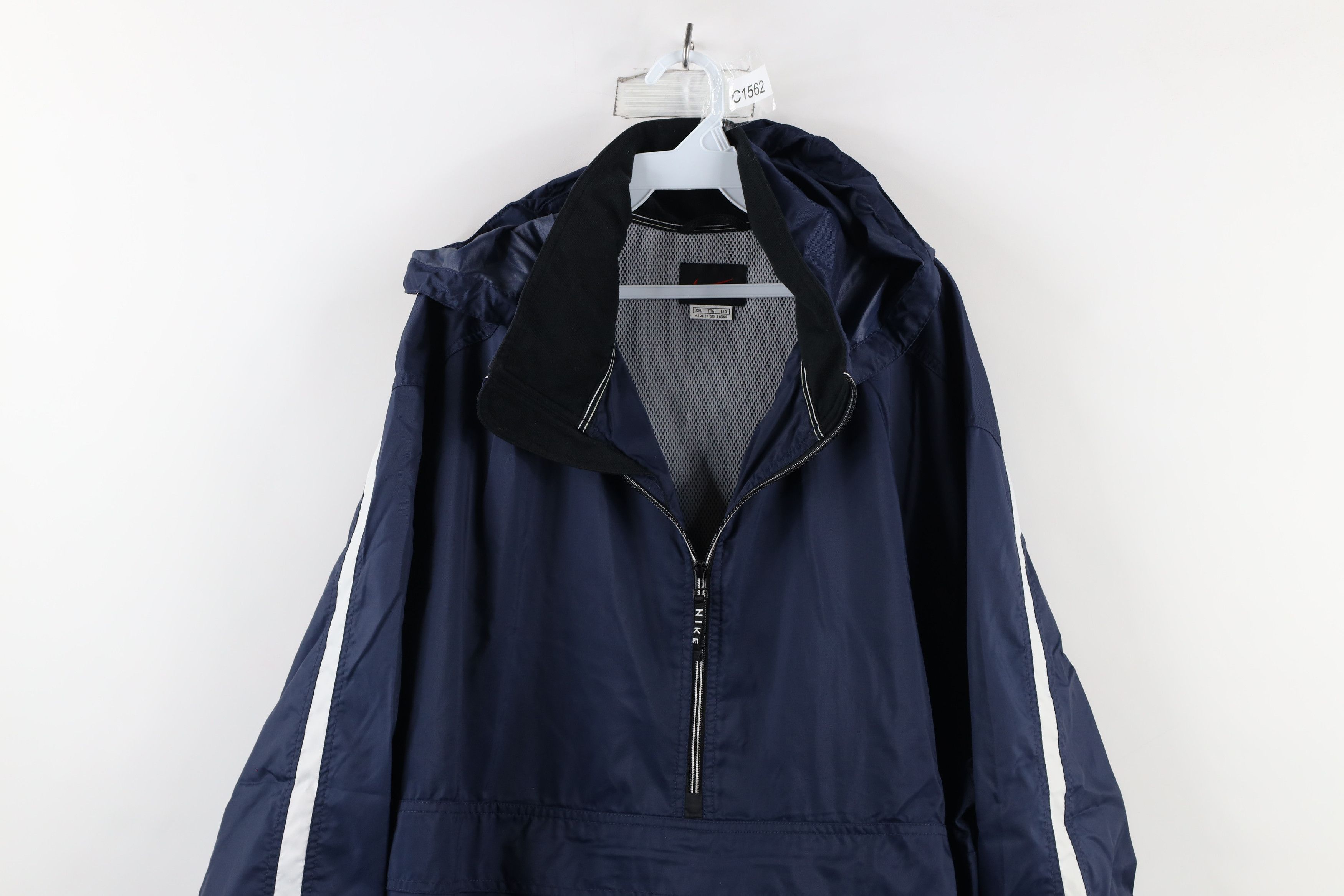 Nike × Vintage Vintage 90s Nike Mini Swoosh Hooded Pullover Anorak Jacket Size US XXL / EU 58 / 5 - 2 Thumbnail