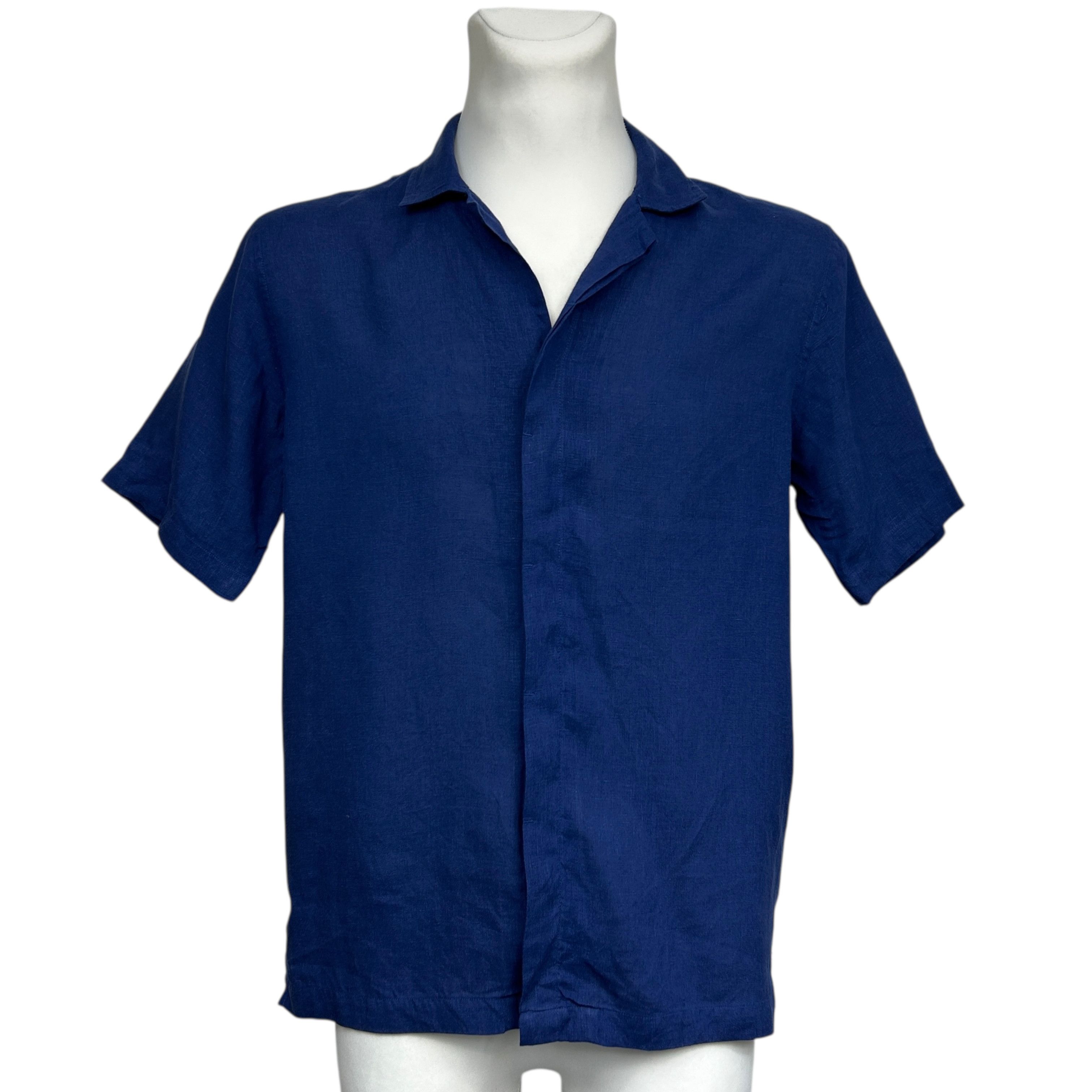 Orlebar Brown Orlebar Brown Pure Linen Blue Short Sleeve Cuban Shirt S Size US S / EU 44-46 / 1 - 1 Thumbnail