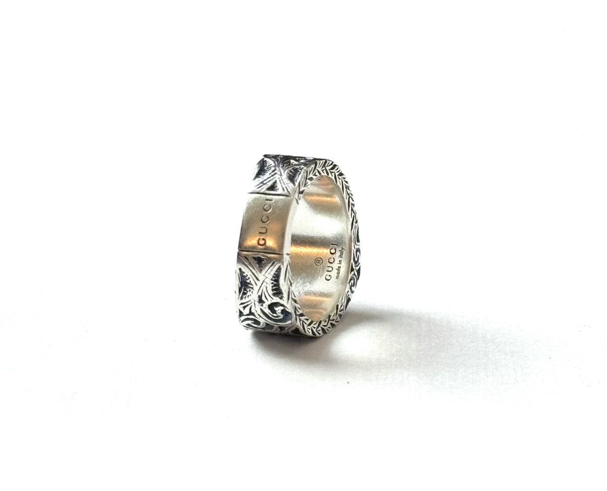 Gucci Gucci .925 Silver Engraved Heart Ring Size ONE SIZE - 4 Thumbnail