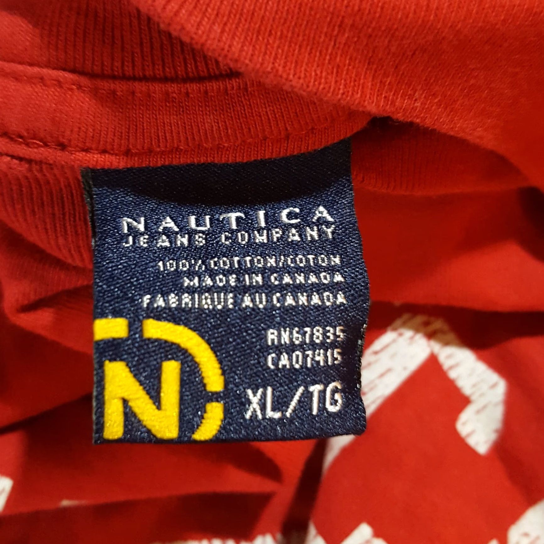 Nautica VINTAGE NAUTICA Jean Company Leopard Logo T-Shirt Men's XL Red Y2K Retro Outdoor Size US XL / EU 56 / 4 - 5 Thumbnail