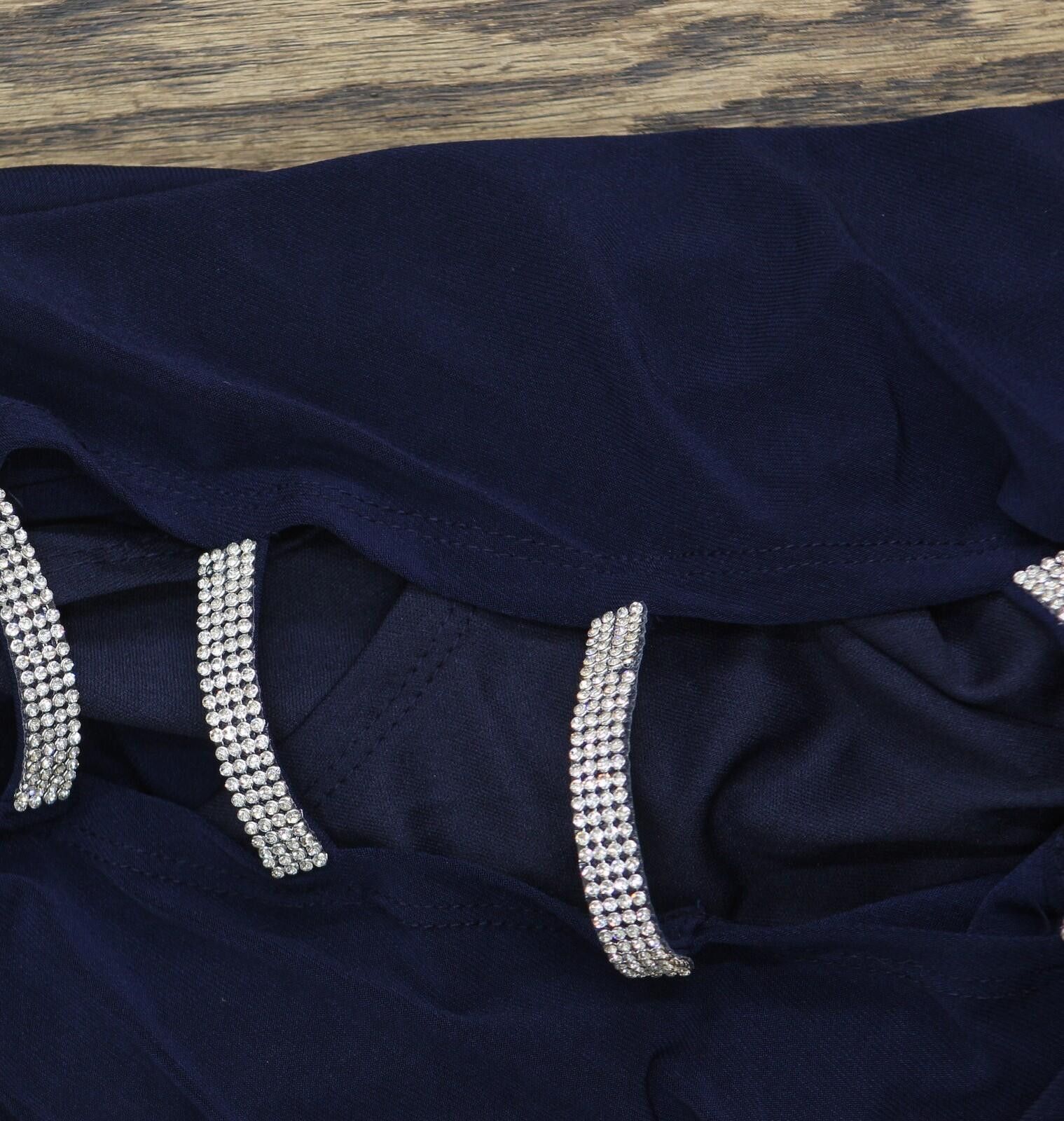 Other Nwt Msk V-neck Trim Side Slit Evening Gown Dress Navy Blue S Size S / US 4 / IT 40 - 7 Thumbnail