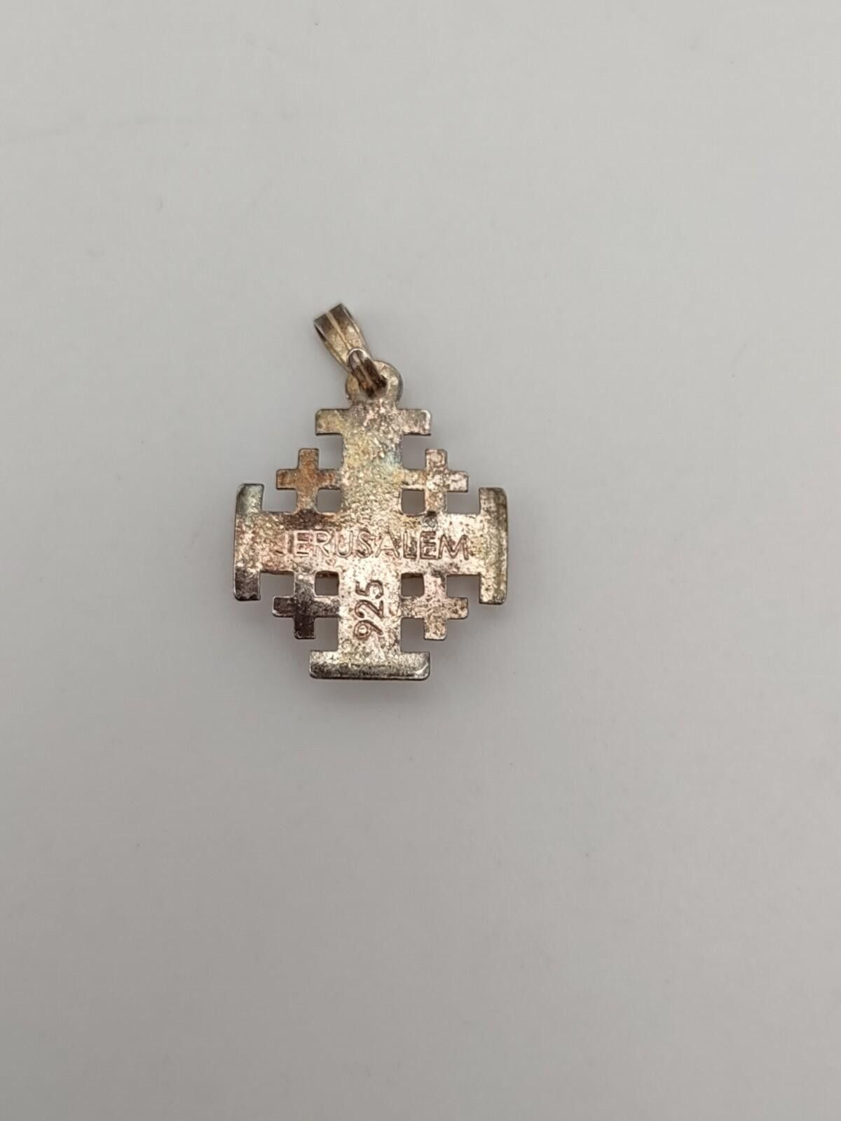 The Unbranded Brand Jerusalem Cross 925 Sterling Israel Religious Pendant Size ONE SIZE - 4 Thumbnail