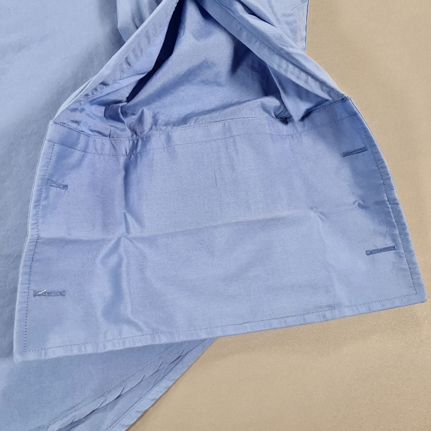 Hudson Harvie and Hudson Mens Shirt Blue 18.5 Dress Shirt Long Sleeve Double Cuff Button Up 100% Cotton Size US XXL / EU 58 / 5 - 6 Thumbnail