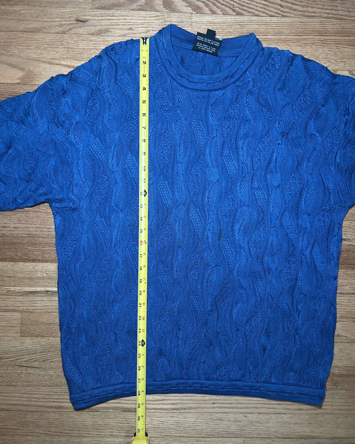 Coogi Vintage 90s Coogi Blue 3D Knit CottonSweater Mens XL Size US XL / EU 56 / 4 - 6 Thumbnail