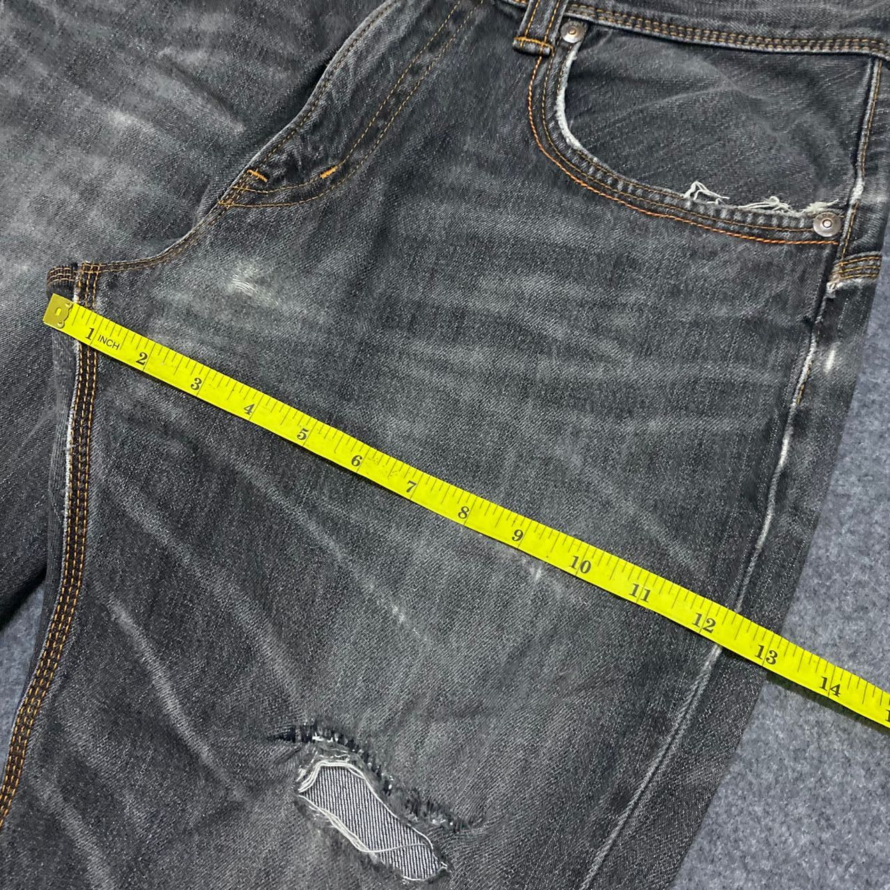 Edwin 💥Best Offer💥Vintage Edwin Buckle Back Distressed Denim Size US 35 - 3 Thumbnail