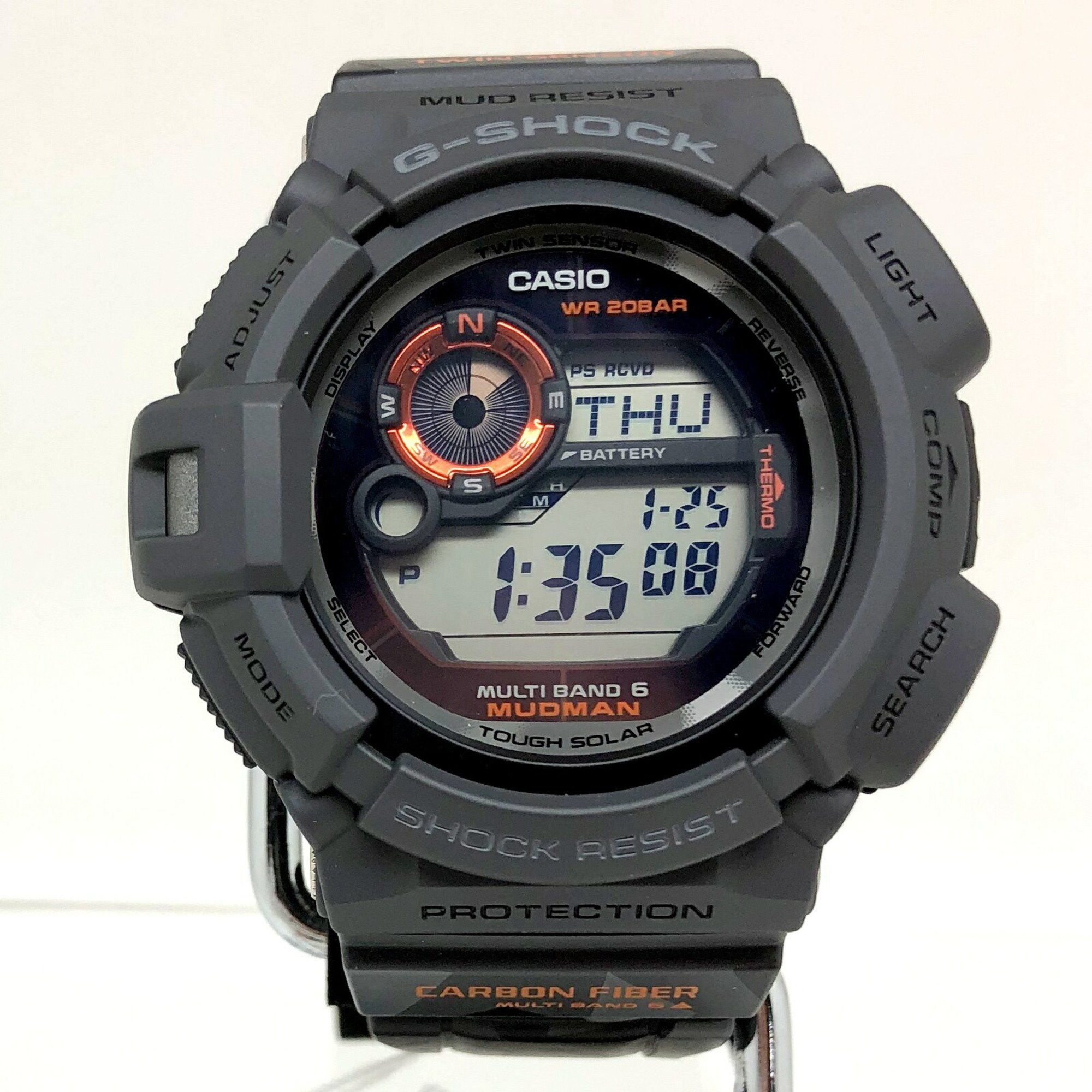 image of Casio G-Shock Watch Gw-9300Cm-1Jr Mudman Men's Camouflage Gray Black Digital Radio Solar Ity1Axyevx