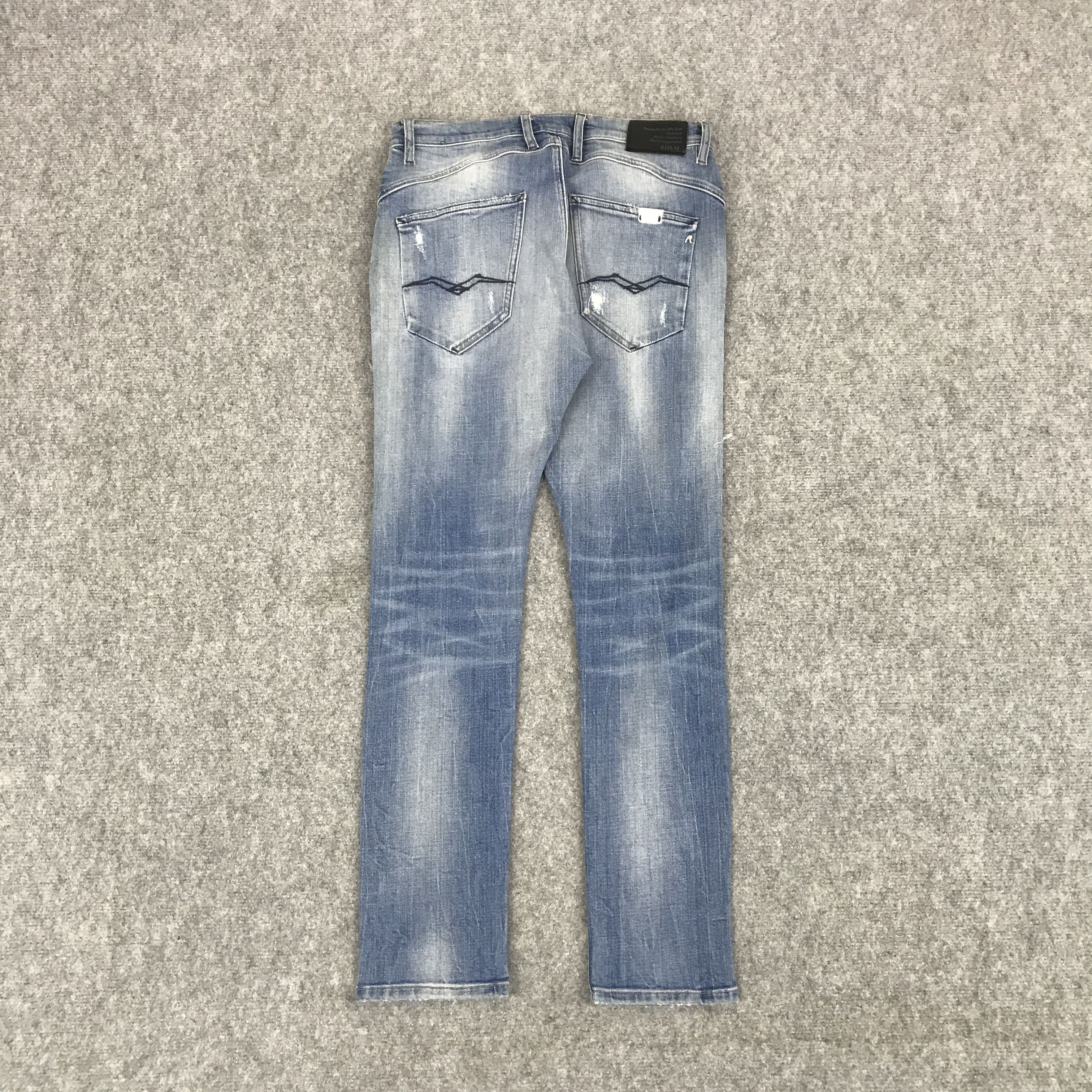 Replay REPLAY RIPPED DISTRESSED SKINNY JEANS PANTS Size US 27 - 2 Thumbnail