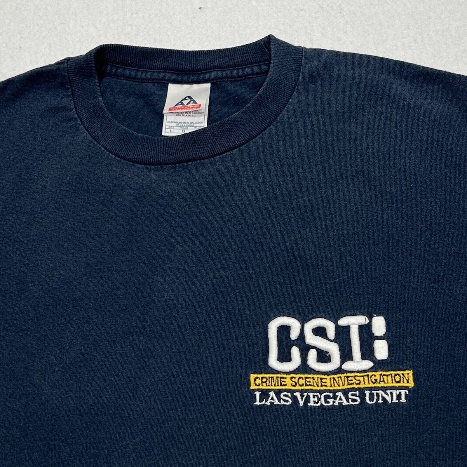 Alstyle Vintage AlStyle Large CSI Las Vegas Embroidered Blue T Shirt Size US L / EU 52-54 / 3 - 2 Thumbnail