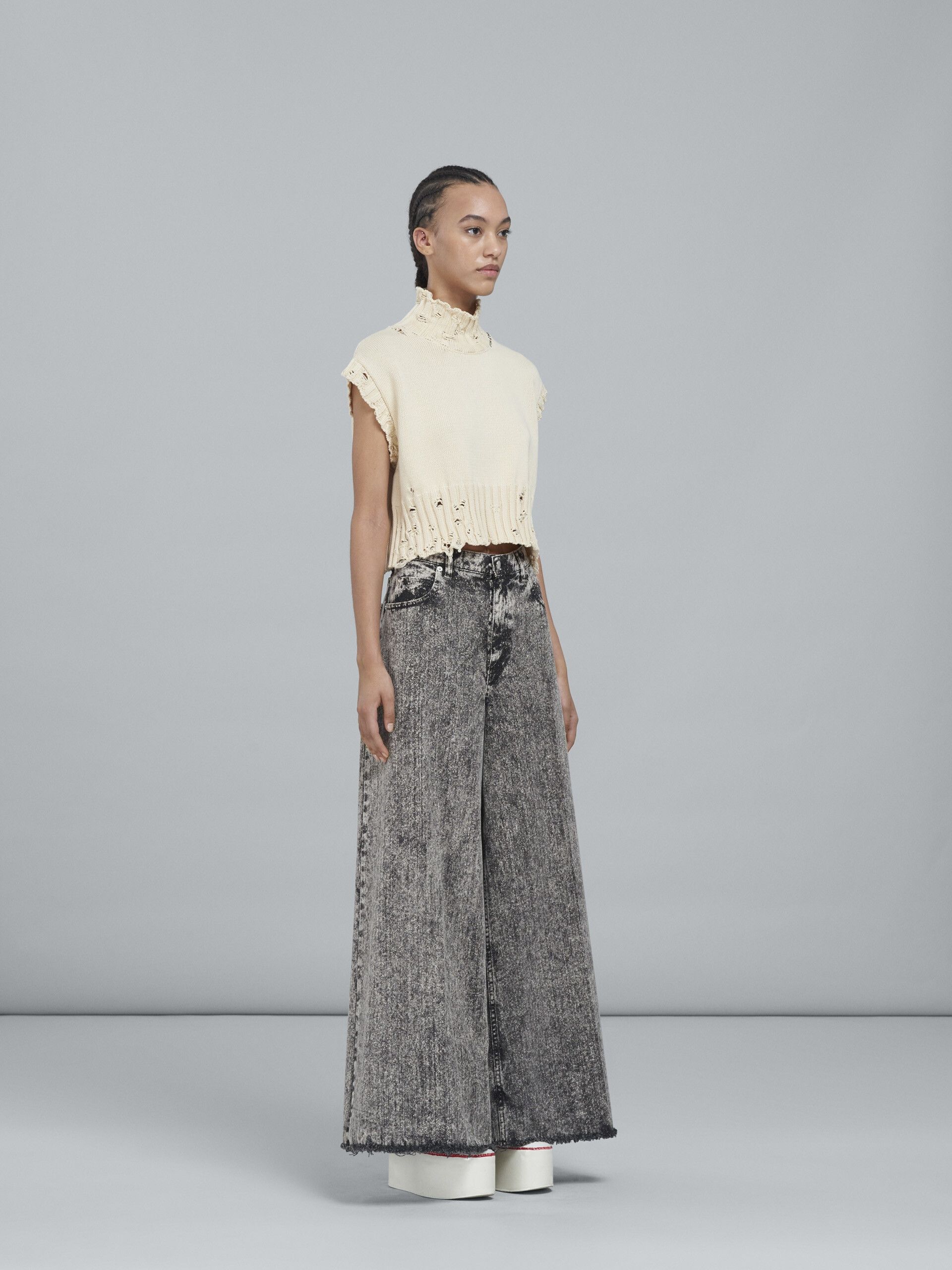 Marni o1f1d3z0725 Denim Wide-Leg Pant in Grey Size 26" / US 2 / IT 38 - 5 Thumbnail