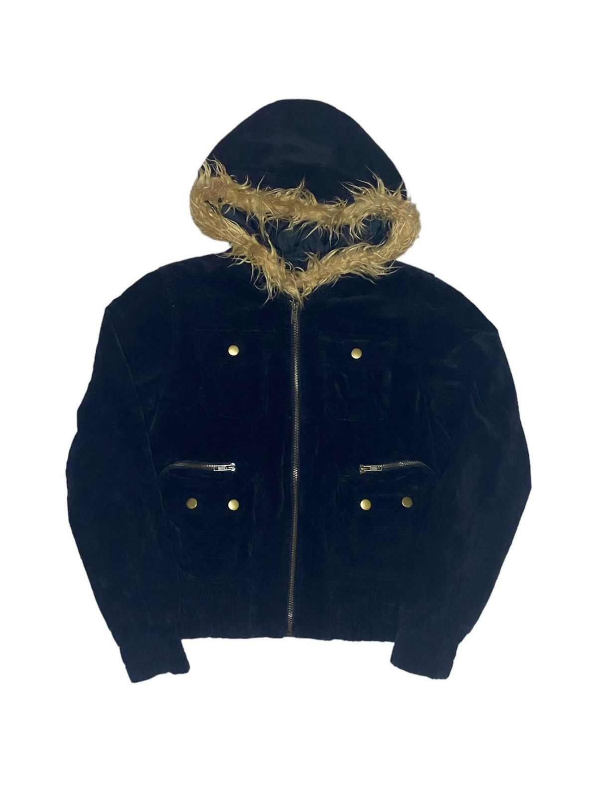 If Six Was Nine Japanese Brand Estacot Velvet Fur Hooded Jacket Size US S / EU 44-46 / 1 - 1 Thumbnail