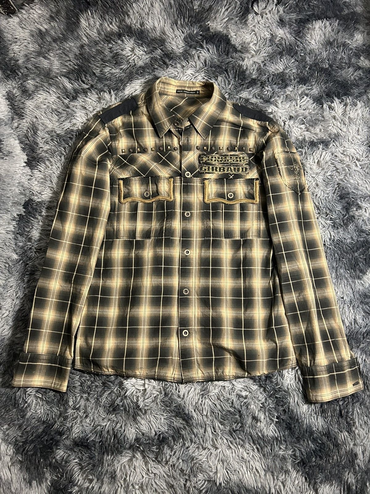 Marithe + Francois Girbaud 00’s Marithe Francois Girbaud Studded Gold Button Up Shirt Size US M / EU 48-50 / 2 - 1 Thumbnail