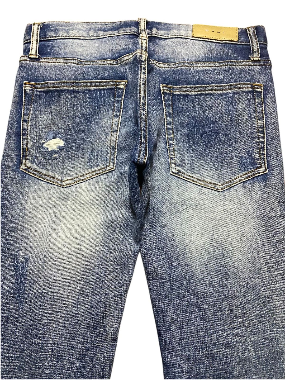MNML Vintage Japanese Brand MNML Ripped Skinny Jeans Size US 30 / EU 46 - 4 Thumbnail