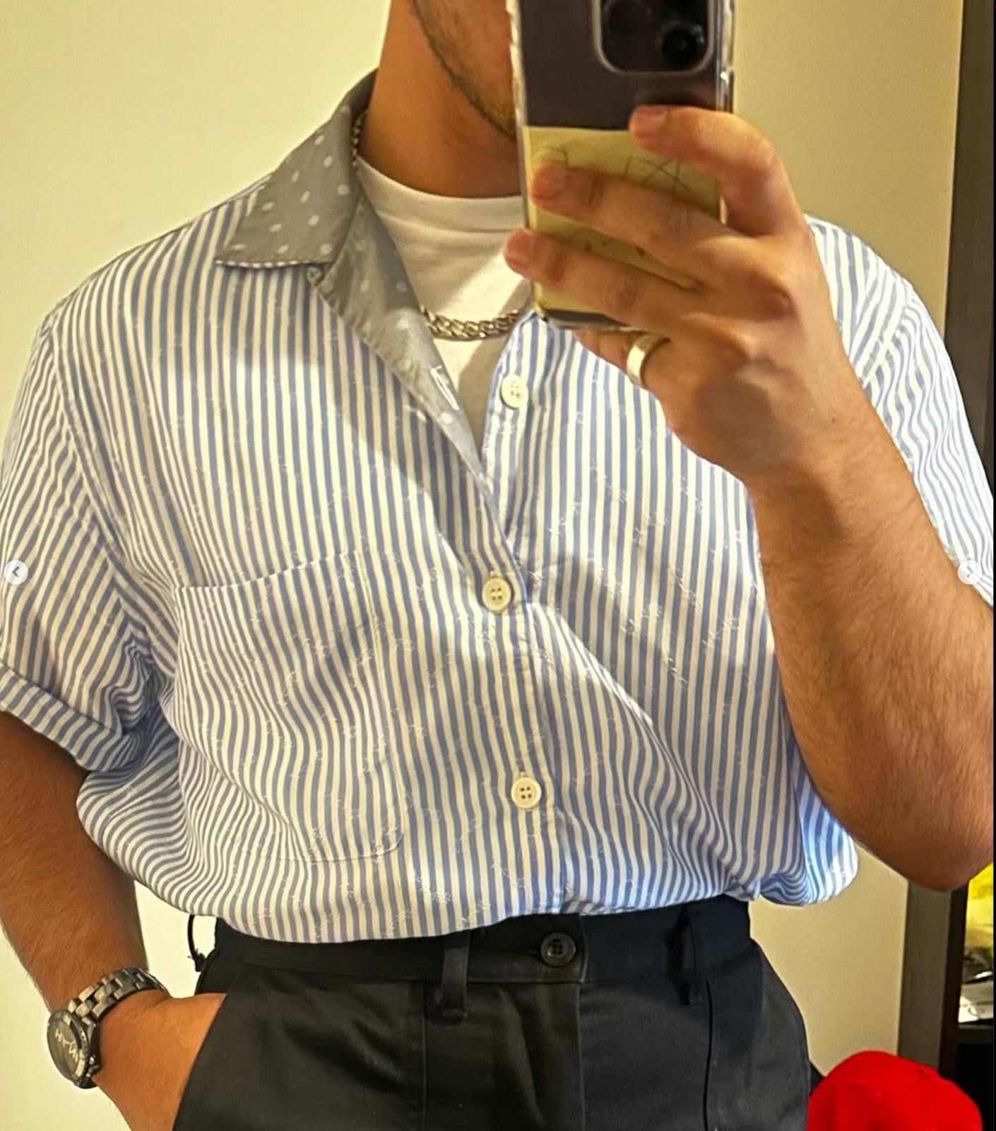 Comme des Garcons × Comme des Garcons Homme Comme Des Garcons Homme SS 2002 Blue Rayon Polka Dot Shirt Size US L / EU 52-54 / 3 - 7 Thumbnail