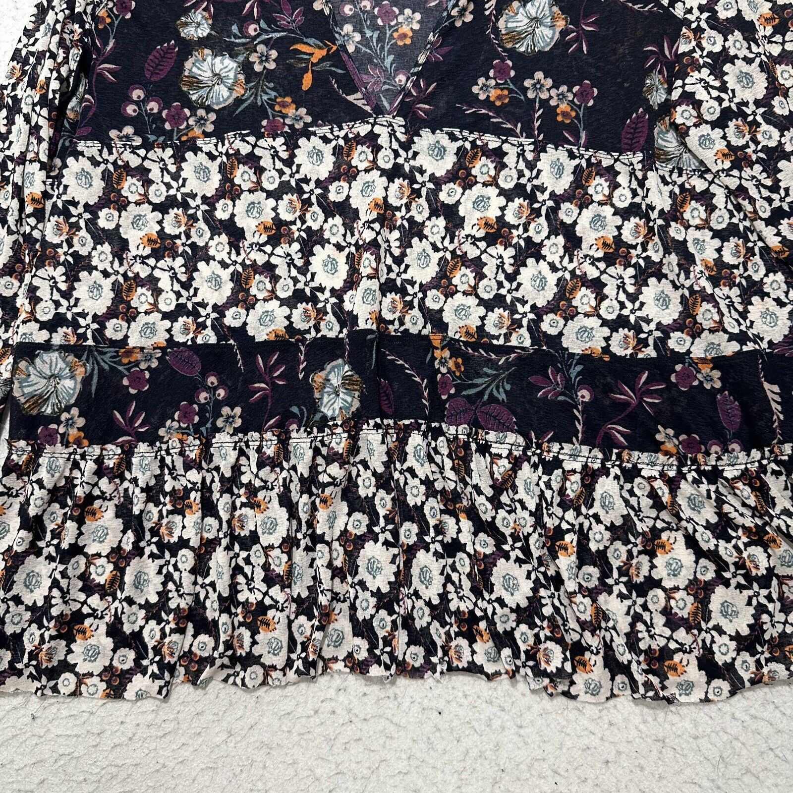 Free People Free People Small Isabelle Swing Tunic Boho Floral Blouse Size S / US 4 / IT 40 - 5 Thumbnail