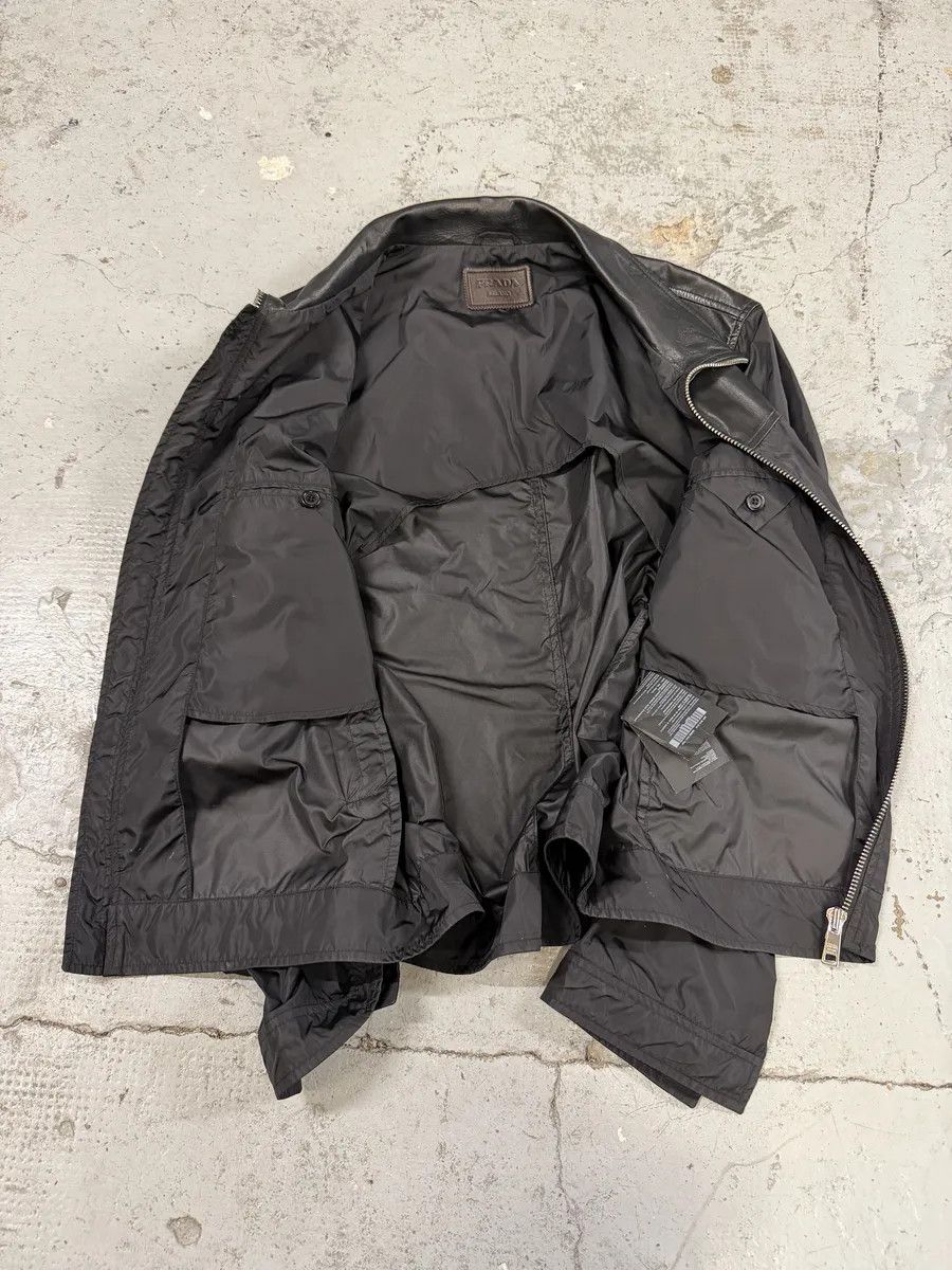 Prada SS2013 Prada Black Hybrid Leather Nylon Jacket Size US M / EU 48-50 / 2 - 10 Thumbnail