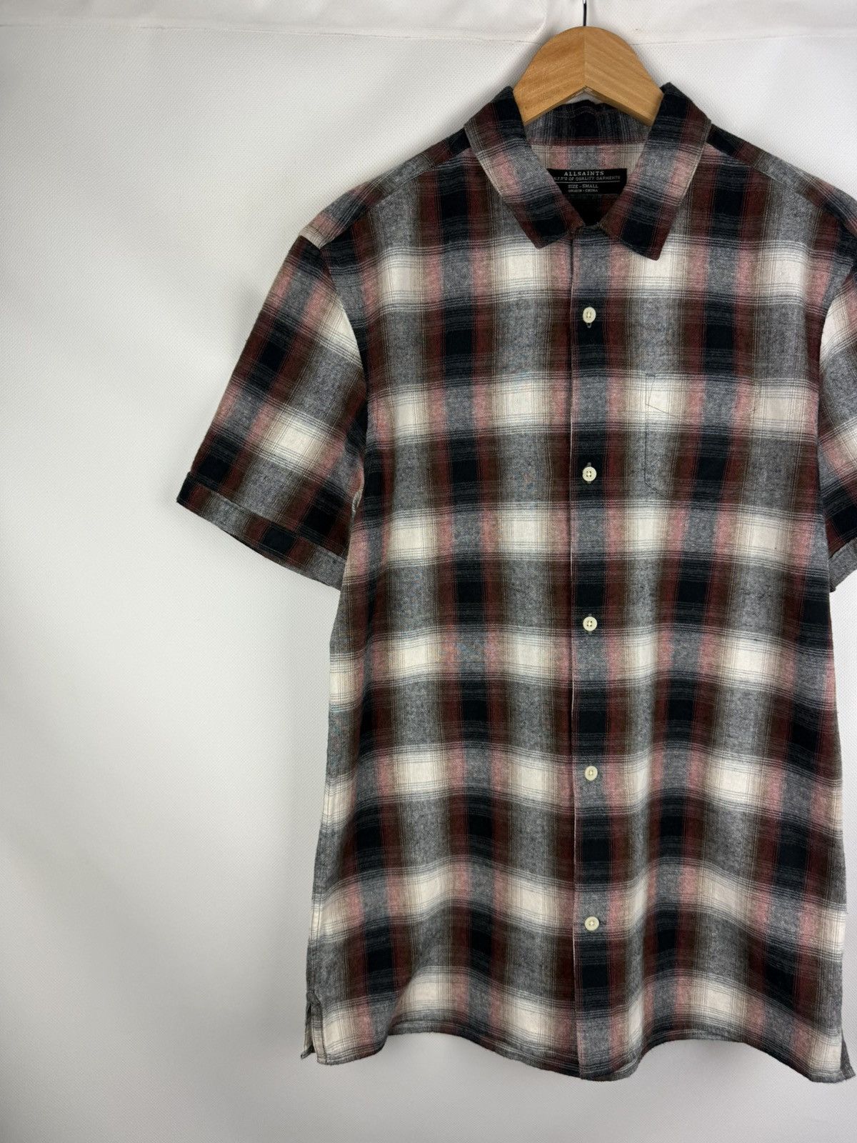 Allsaints Allsaints Men Dwight SS Men’s Plaid Flannel Button Up Shirt Size US S / EU 44-46 / 1 - 2 Thumbnail