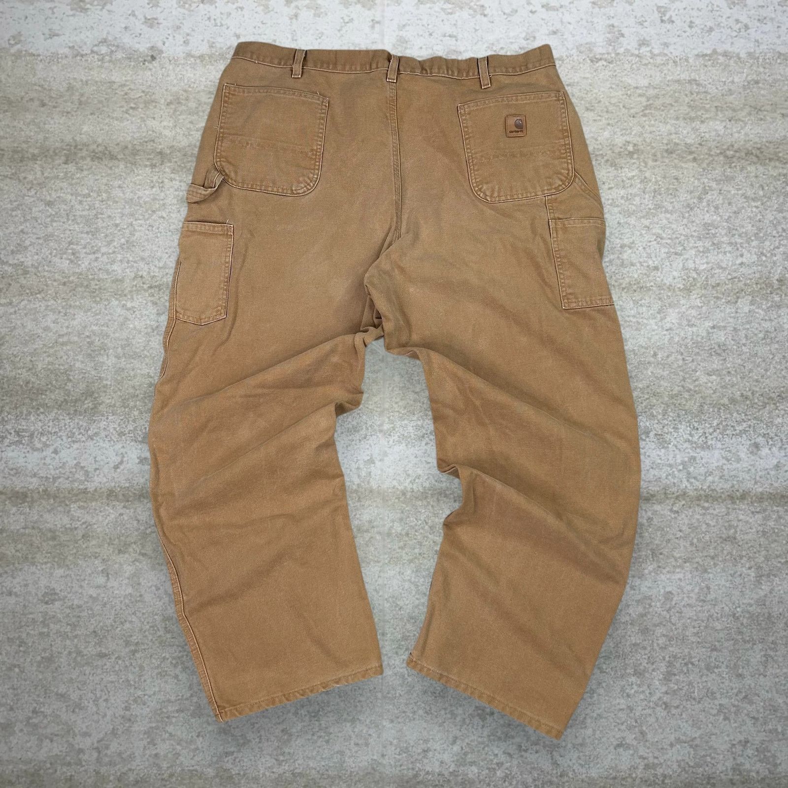Vintage 90s Carhartt Carpenter Pants 44x32 Baggy Tan Canvas