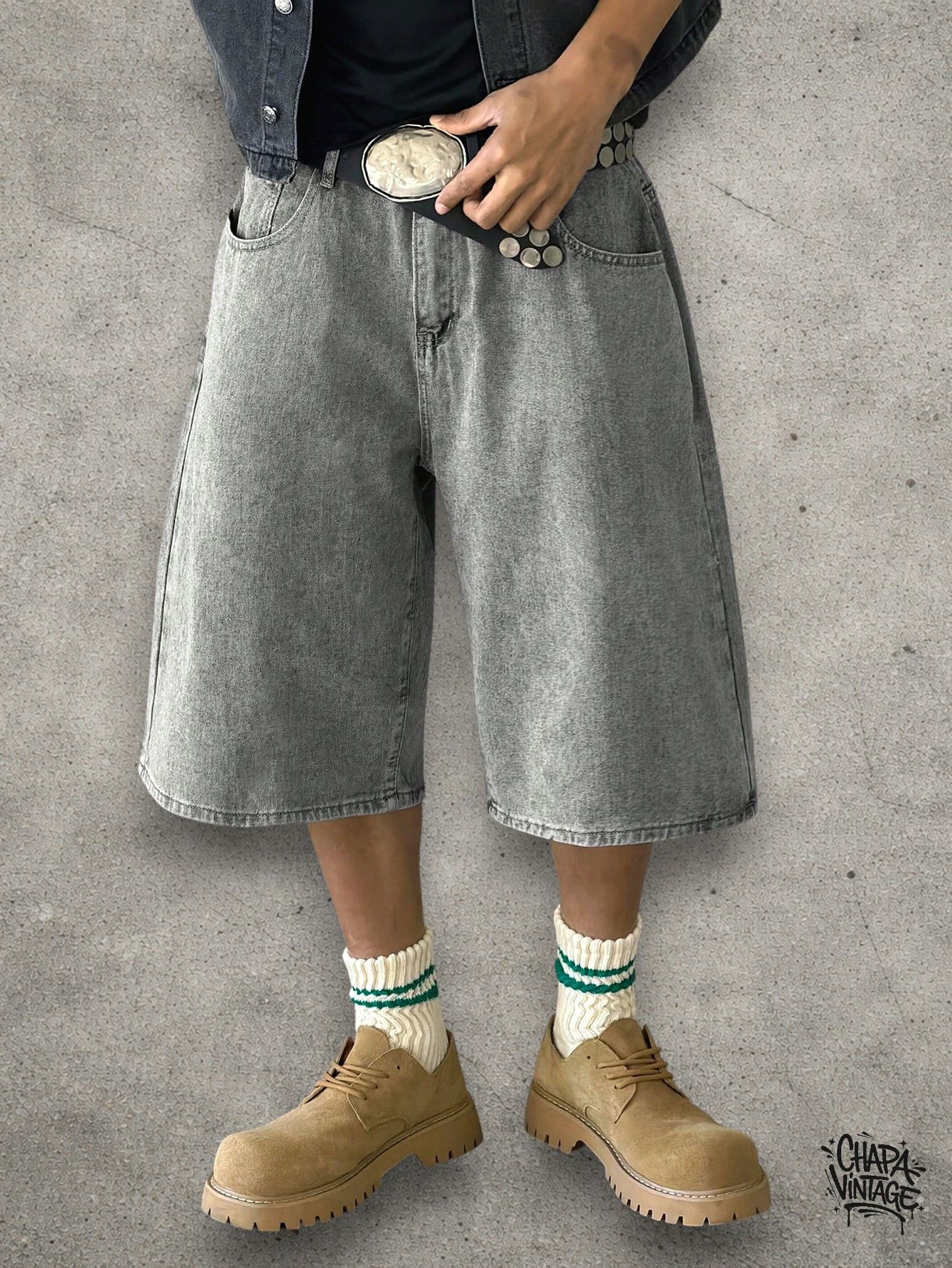 Japanese Brand Washed denim shorts Size US 32 / EU 48 - 1 Thumbnail