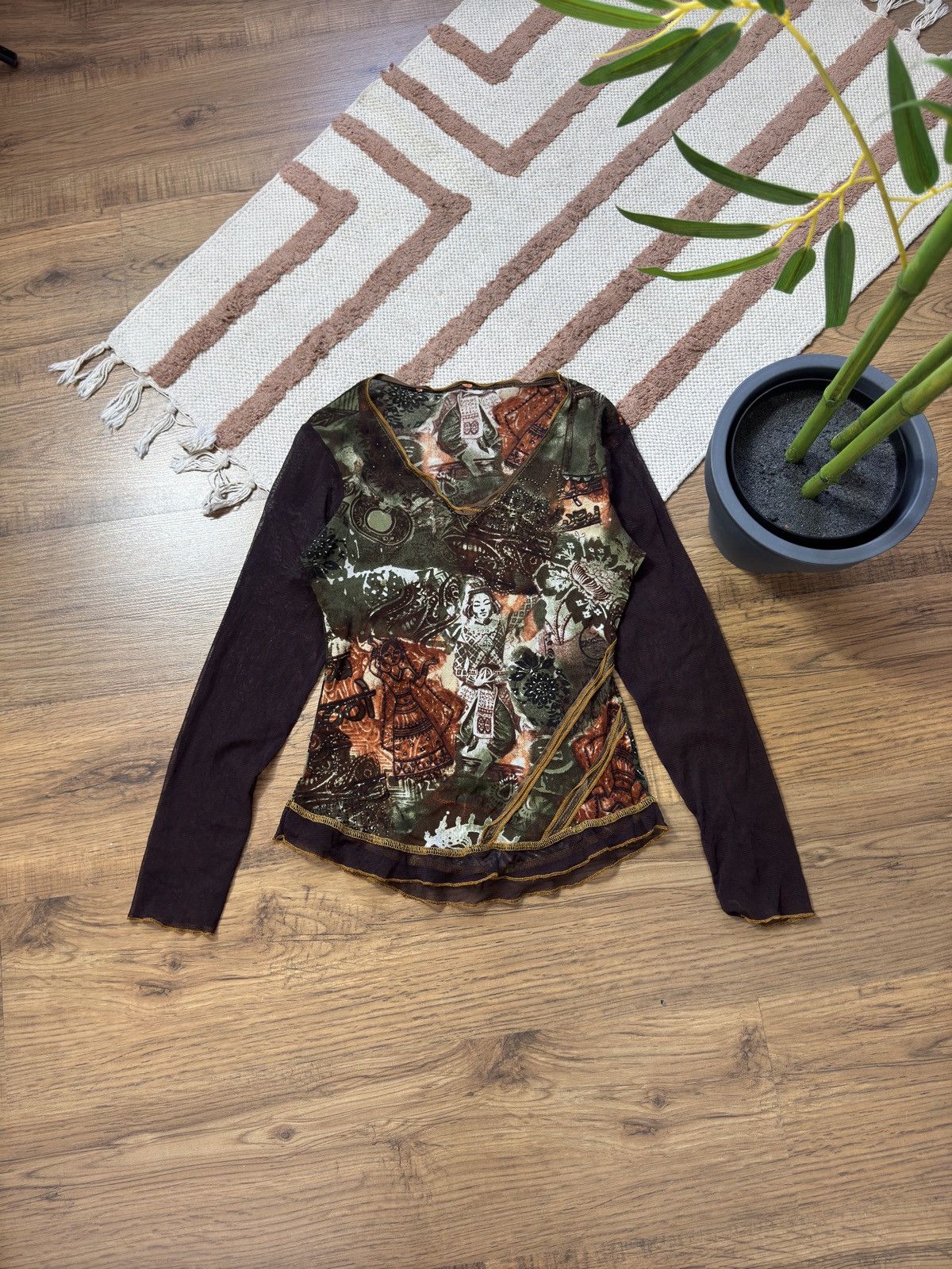 Vintage VINTAGE PRINTED MESH LONGSLEEVE Size M / US 6-8 / IT 42-44 - 2 Thumbnail
