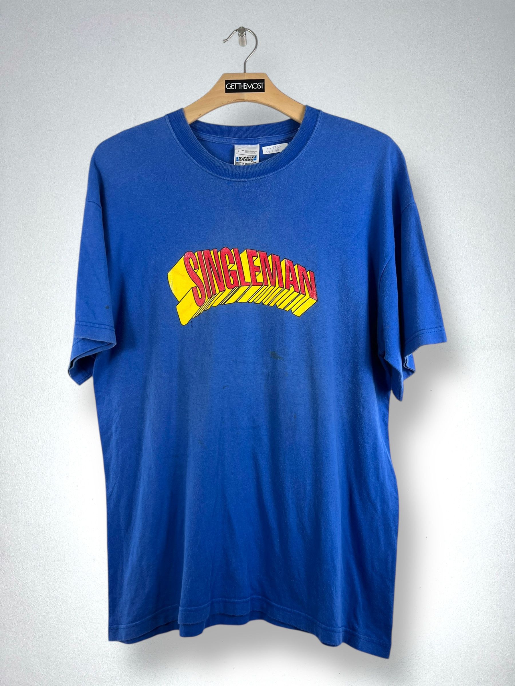 Vintage No.4737 Vintage Graphic Tee Singleman Superman Rip Off (L) Size US L / EU 52-54 / 3 - 1 Thumbnail
