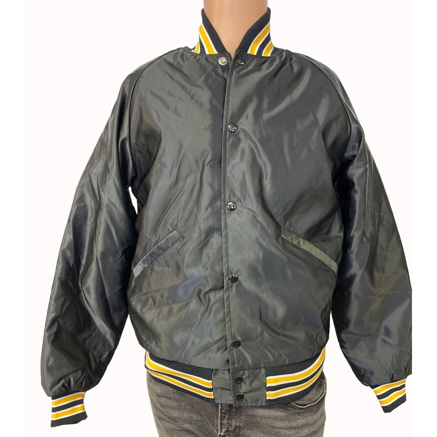 Other Butwin Men's Black & Yellow Snap Button Bomber Jacket Size S Size US S / EU 44-46 / 1 - 1 Thumbnail