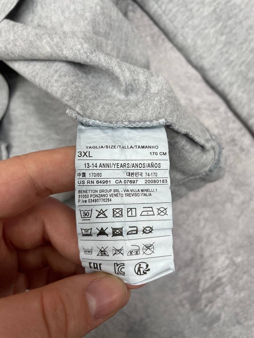 Benetton Benetton Men Long Sleeve T-Shirt Regular Fit Grey Size XS Size US XS / EU 42 / 0 - 5 Thumbnail