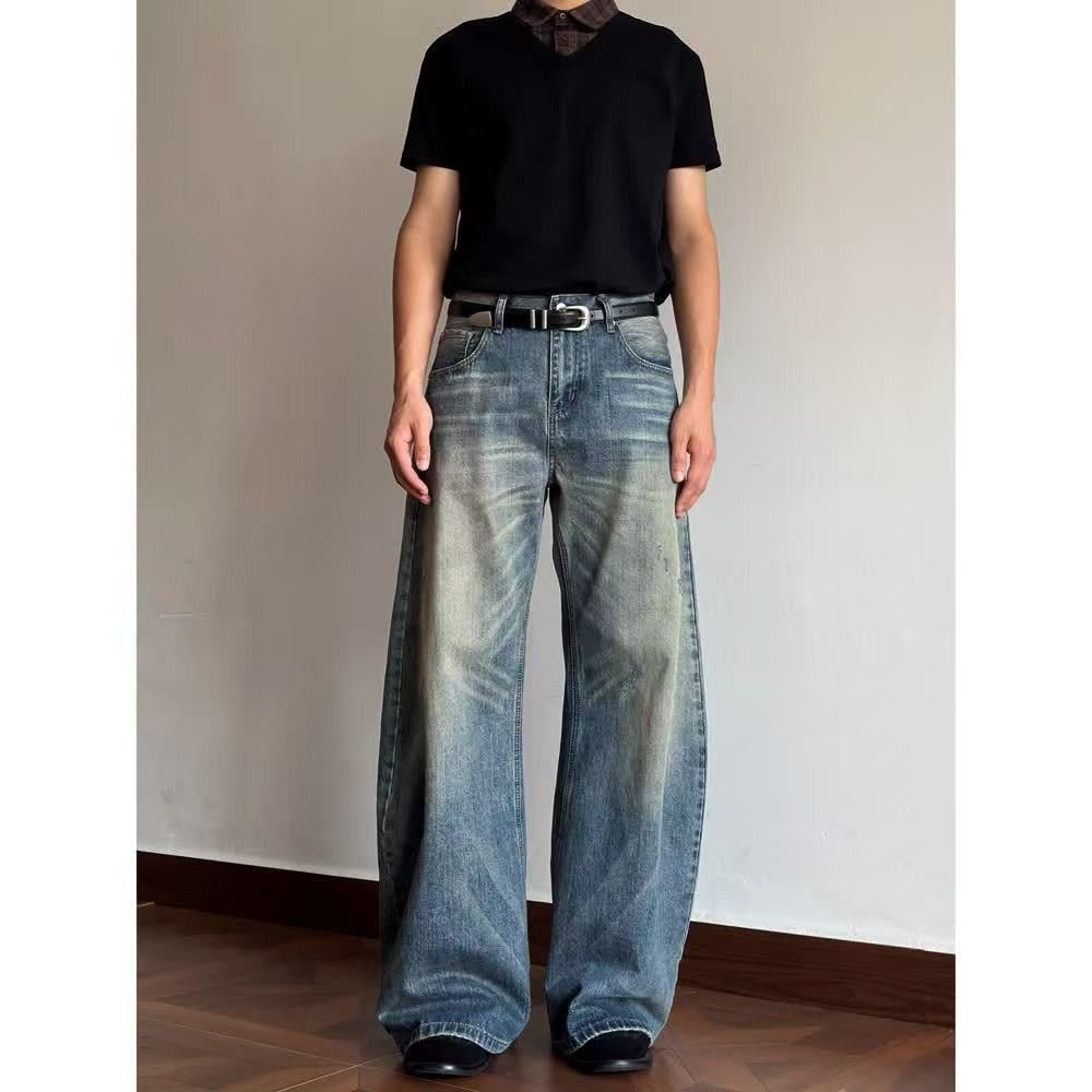 Vintage Blue washed vintage men's ripped jeans Size US 32 / EU 48 - 1 Thumbnail