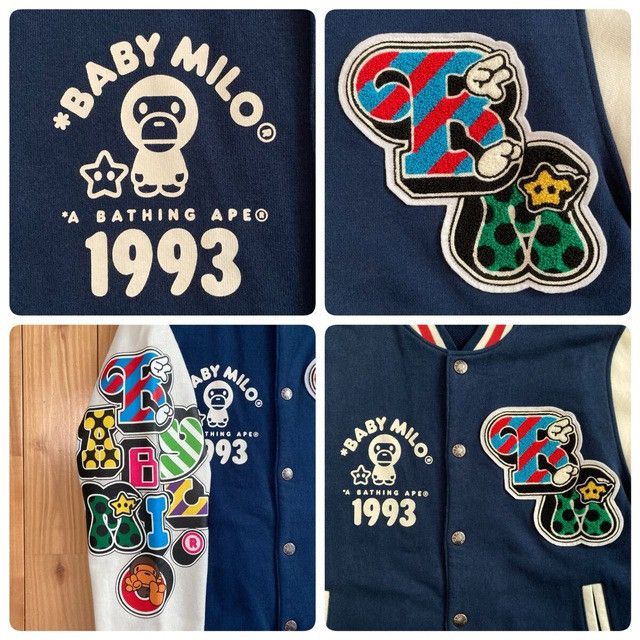 Bape BAPE Milo Sweat Varsity Jacket Navy a bathing ape NIGO Size US S / EU 44-46 / 1 - 3 Thumbnail