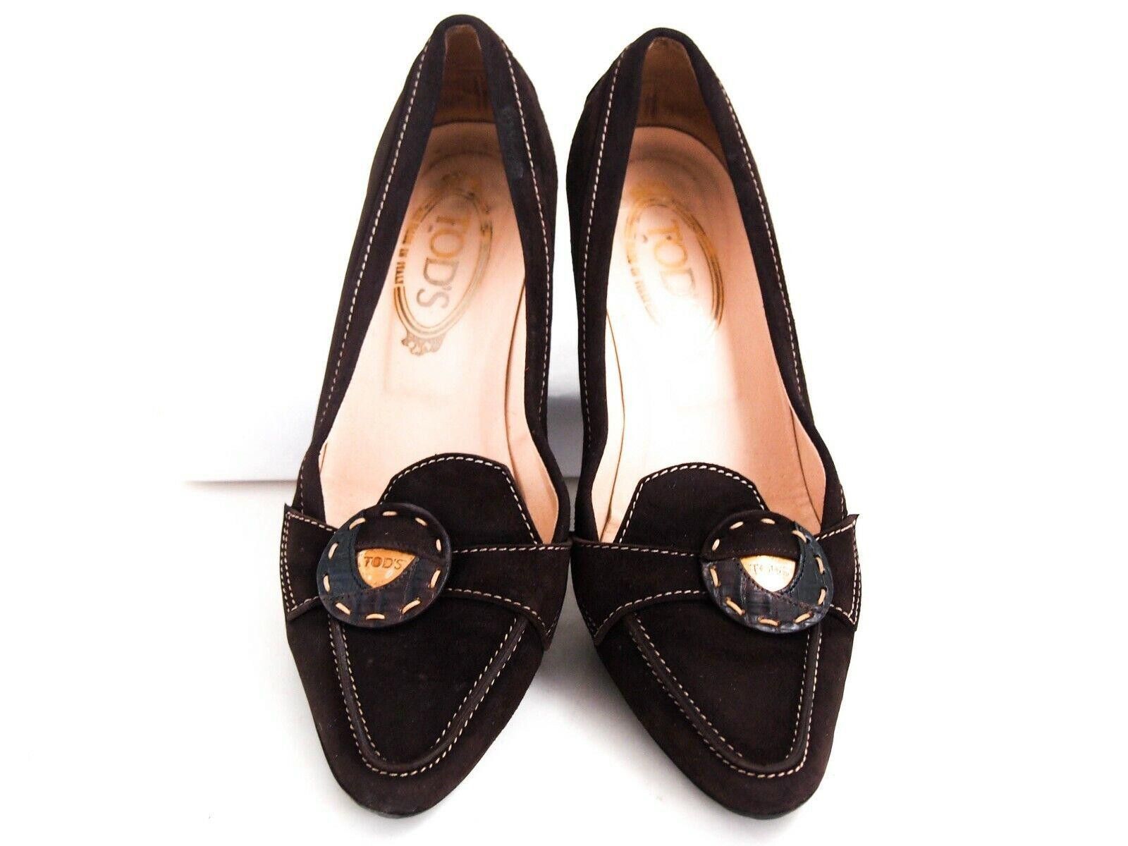 Tod's Tod's Mid Heel Pumps Brown Suede US 9 EU 39 Size US 9 / IT 39 - 3 Thumbnail
