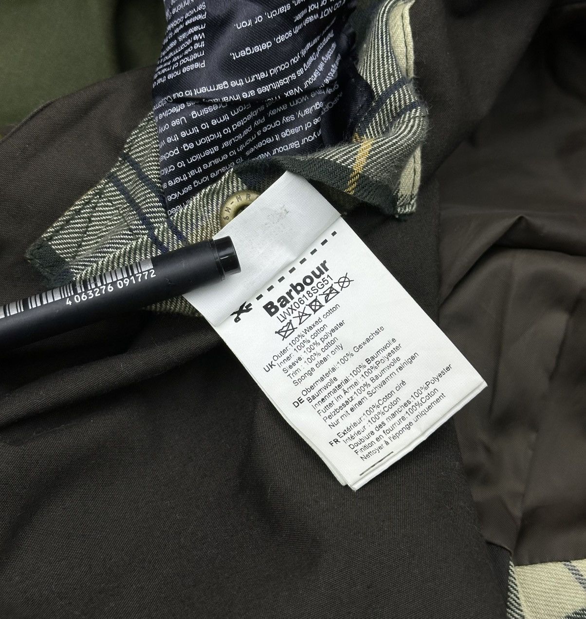 Barbour Barbour Rain Parka Waxed Cotton Green Women’s Jacket UK 12 Size M / US 6-8 / IT 42-44 - 16 Thumbnail