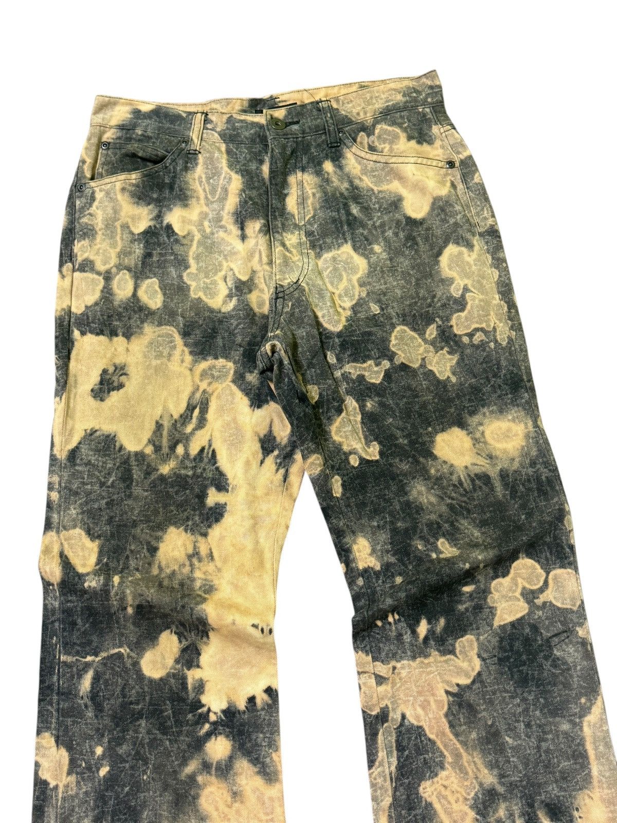 Issey Miyake Flare MCAPACHE Acid Wash Smoked Style Denim Jeans Size US 28 / EU 44 - 4 Thumbnail