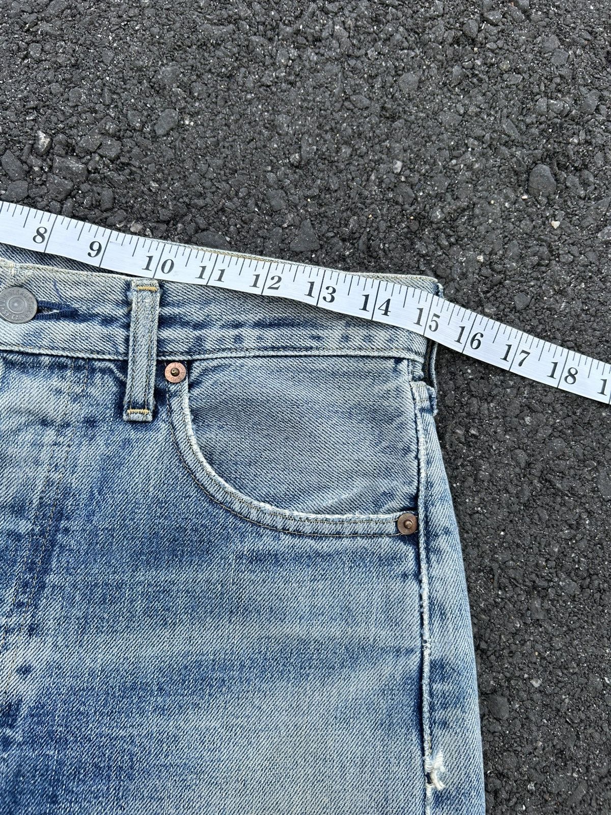 Kapital Thrashed Vintage Levis big E Selvedge Denim Jeans Size US 30 / EU 46 - 20 Thumbnail