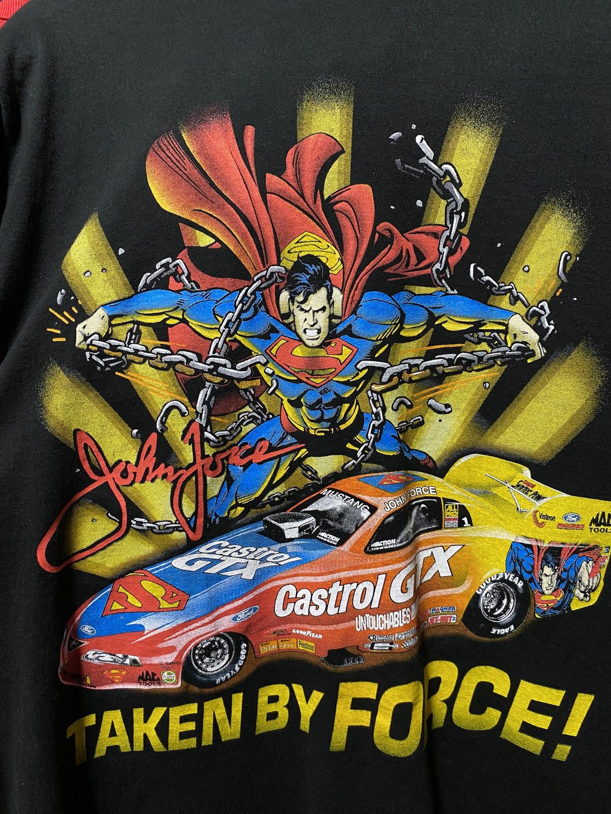 DC Comics × NASCAR × Vintage 90’s Vintage Superman Nascar Tee Shirt Medium Size US M / EU 48-50 / 2 - 4 Thumbnail