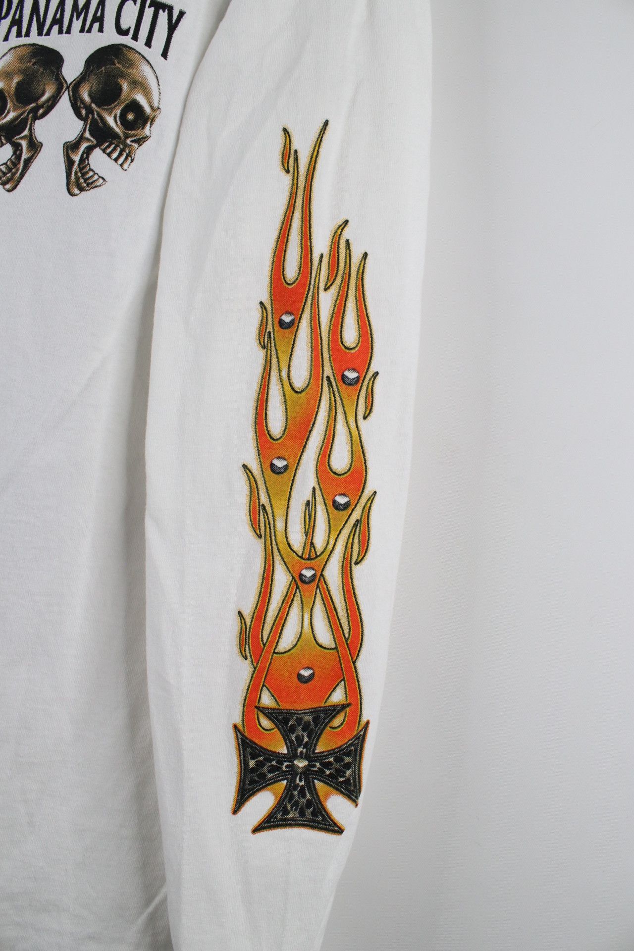 Vintage Vintage Y2K Week Skull Iron Cross Flames Long Sleeve T-Shirt Size US S / EU 44-46 / 1 - 4 Thumbnail