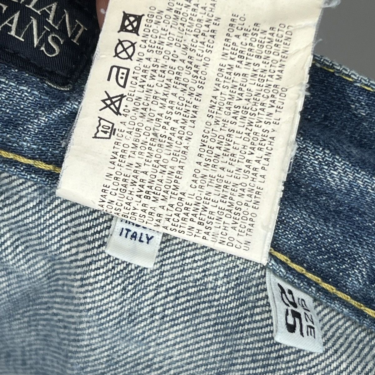 Giorgio Armani × Japanese Brand × Vintage Armani Big Logo Parachute Japanese Denim Pants Y2K Jeans Size US 30 / EU 46 - 13 Thumbnail
