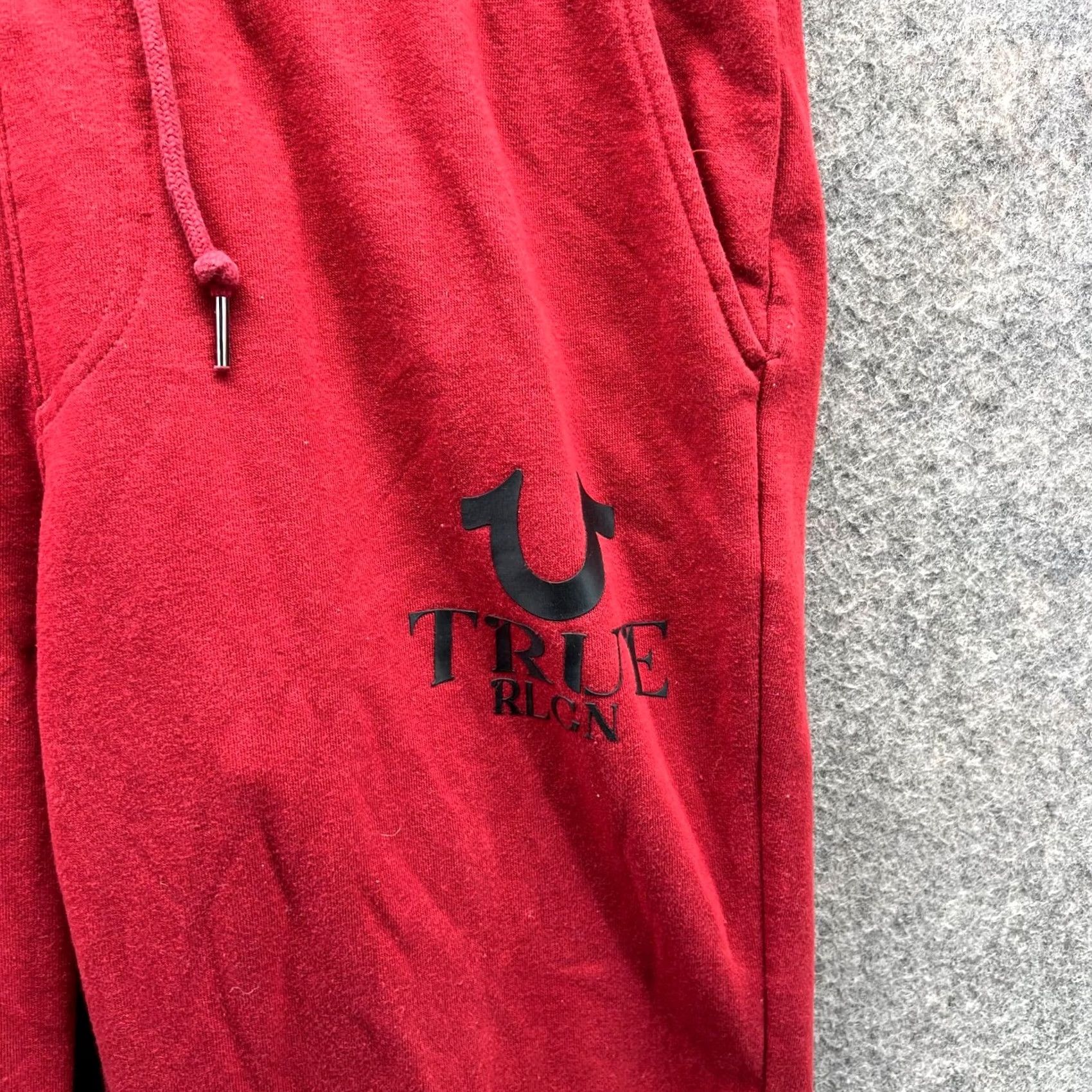 True Religion True Religion Jogger Mens M Red Elastic Waist Buddha Sweatpants Tapered Size US 31 - 5 Thumbnail